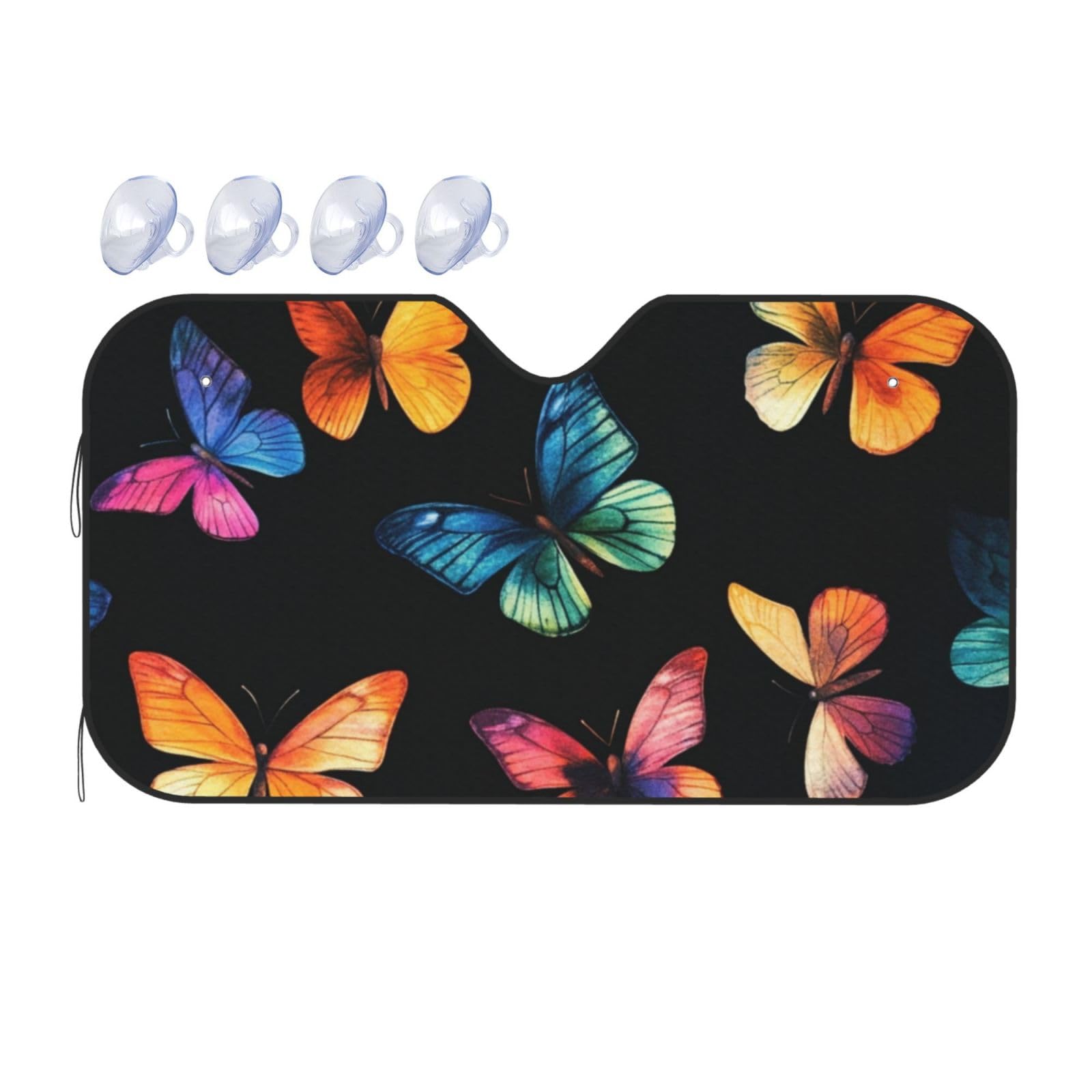 Bunte Schmetterlinge, fliegender Schmetterling, Auto-Windschutzscheibe, Wärmedämmung, Sonnenschutz, leicht, einfach zu bedienen, Auto-Sonnenblende für SUV, Limousine und Personenfahrzeuge, M, 140 x 76 Bunte Schmetterlinge, fliegender Schmetterling, Auto-Windschutzscheibe, Wärmedämmung, Sonnenschutz, leicht, einfach zu bedienen, Auto-Sonnenblende für SUV, Limousine und Personenfahrzeuge, M, 140 x 76 von DFJMASFKOL