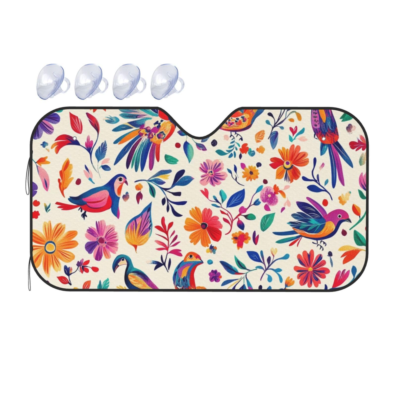 Bunte mexikanische Blumenpflanze, traditionell, ästhetisch, Auto-Windschutzscheibe, Wärmedämmung, Sonnenschutz, leicht, einfach zu bedienen, Auto-Sonnenblende für SUV, Limousine und PKWs, M, 140 x 76 Bunte mexikanische Blumenpflanze, traditionell, ästhetisch, Auto-Windschutzscheibe, Wärmedämmung, Sonnenschutz, leicht, einfach zu bedienen, Auto-Sonnenblende für SUV, Limousine und PKWs, M, 140 x 76 von DFJMASFKOL
