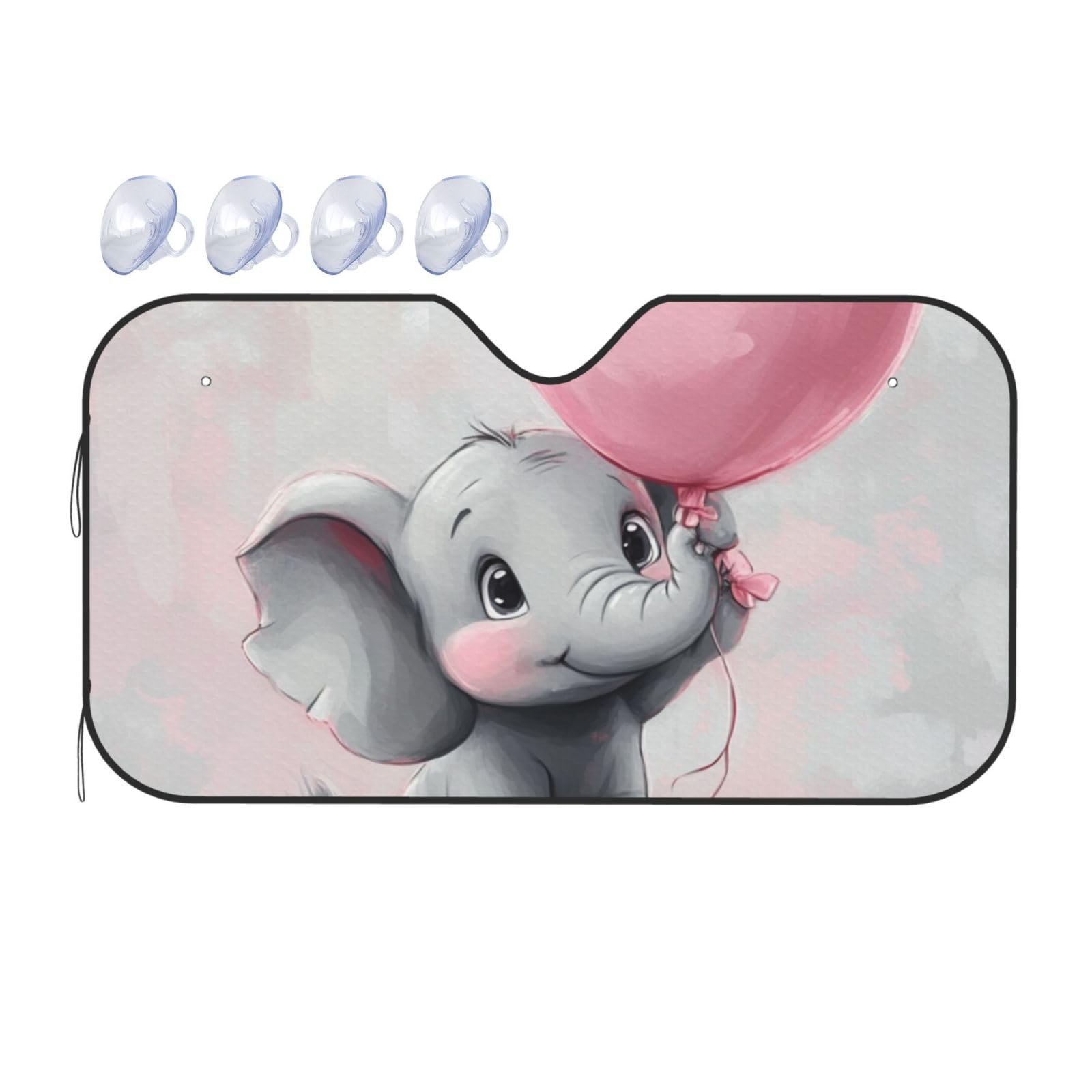 Elefant-Ballon, Baby-Elefant, Auto-Windschutzscheibe, Wärmedämmung, Sonnenschutz, leicht, einfach zu bedienen, Auto-Sonnenblende für SUV, Limousine und Personenfahrzeug, M, 140 x 76 cm Elefant-Ballon, Baby-Elefant, Auto-Windschutzscheibe, Wärmedämmung, Sonnenschutz, leicht, einfach zu bedienen, Auto-Sonnenblende für SUV, Limousine und Personenfahrzeug, M, 140 x 76 cm von DFJMASFKOL