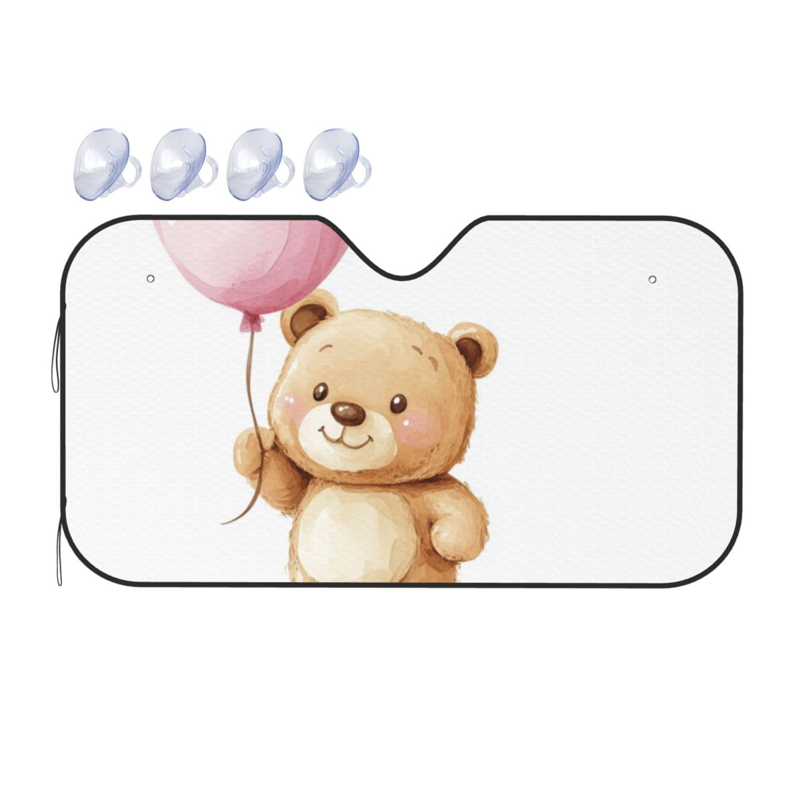 Niedlicher Bär, Ballonbär, Kekse, Bär, Auto-Windschutzscheibe, Wärmedämmung, Sonnenschutz, leicht, einfach zu bedienen, Auto-Sonnenblende für SUV, Limousine und Personenfahrzeug, M, 140 x 76 cm Niedlicher Bär, Ballonbär, Kekse, Bär, Auto-Windschutzscheibe, Wärmedämmung, Sonnenschutz, leicht, einfach zu bedienen, Auto-Sonnenblende für SUV, Limousine und Personenfahrzeug, M, 140 x 76 cm von DFJMASFKOL