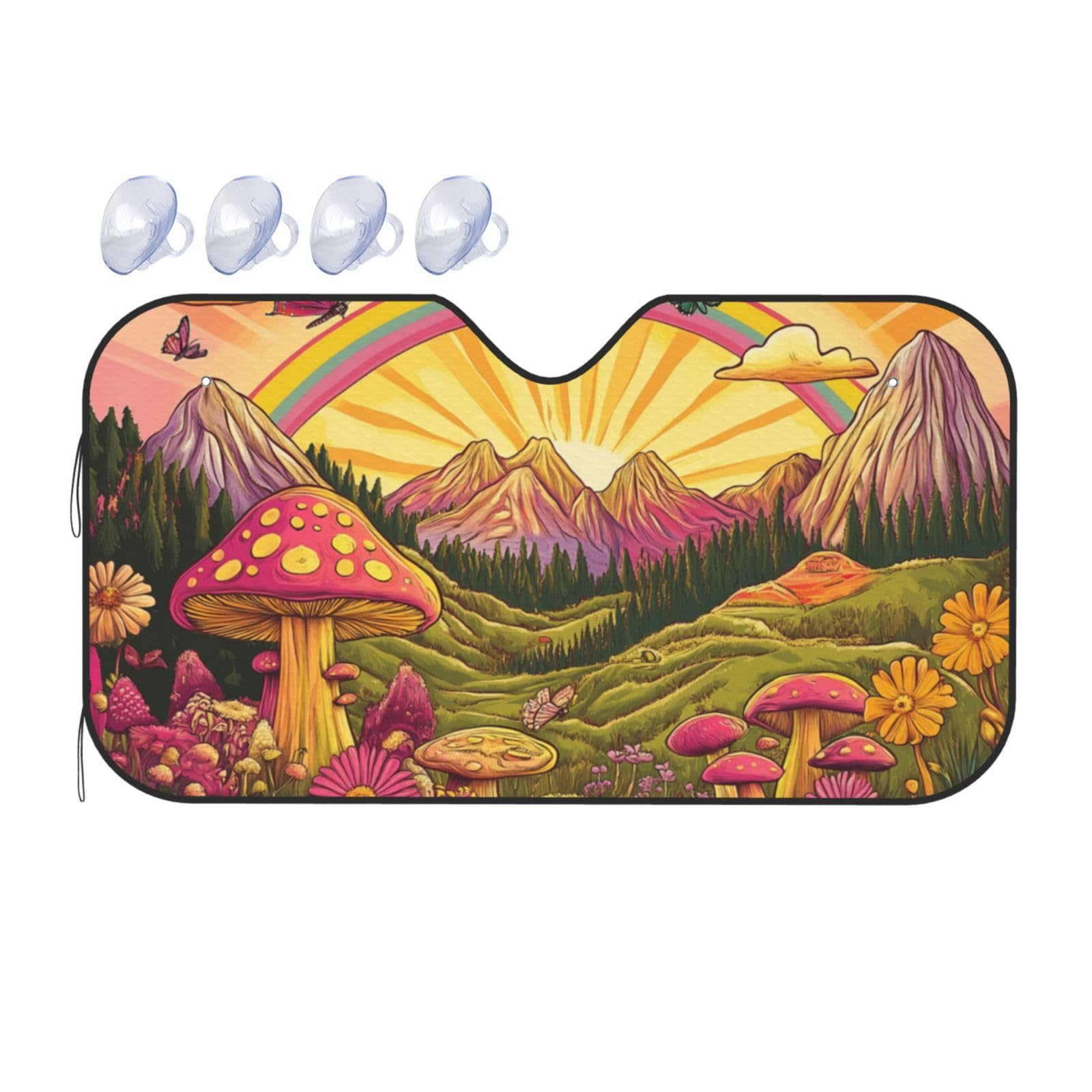Orange Boho Ästhetische Wolken Sonne und Regenbogen Retro Blumen Auto Windschutzscheibe Wärmeisolierung Sonnenschutz Leicht Einfach zu bedienen Auto Sonnenblende für SUV Limousine und PKW (M,140 x 76 Orange Boho Ästhetische Wolken Sonne und Regenbogen Retro Blumen Auto Windschutzscheibe Wärmeisolierung Sonnenschutz Leicht Einfach zu bedienen Auto Sonnenblende für SUV Limousine und PKW (M,140 x 76 von DFJMASFKOL