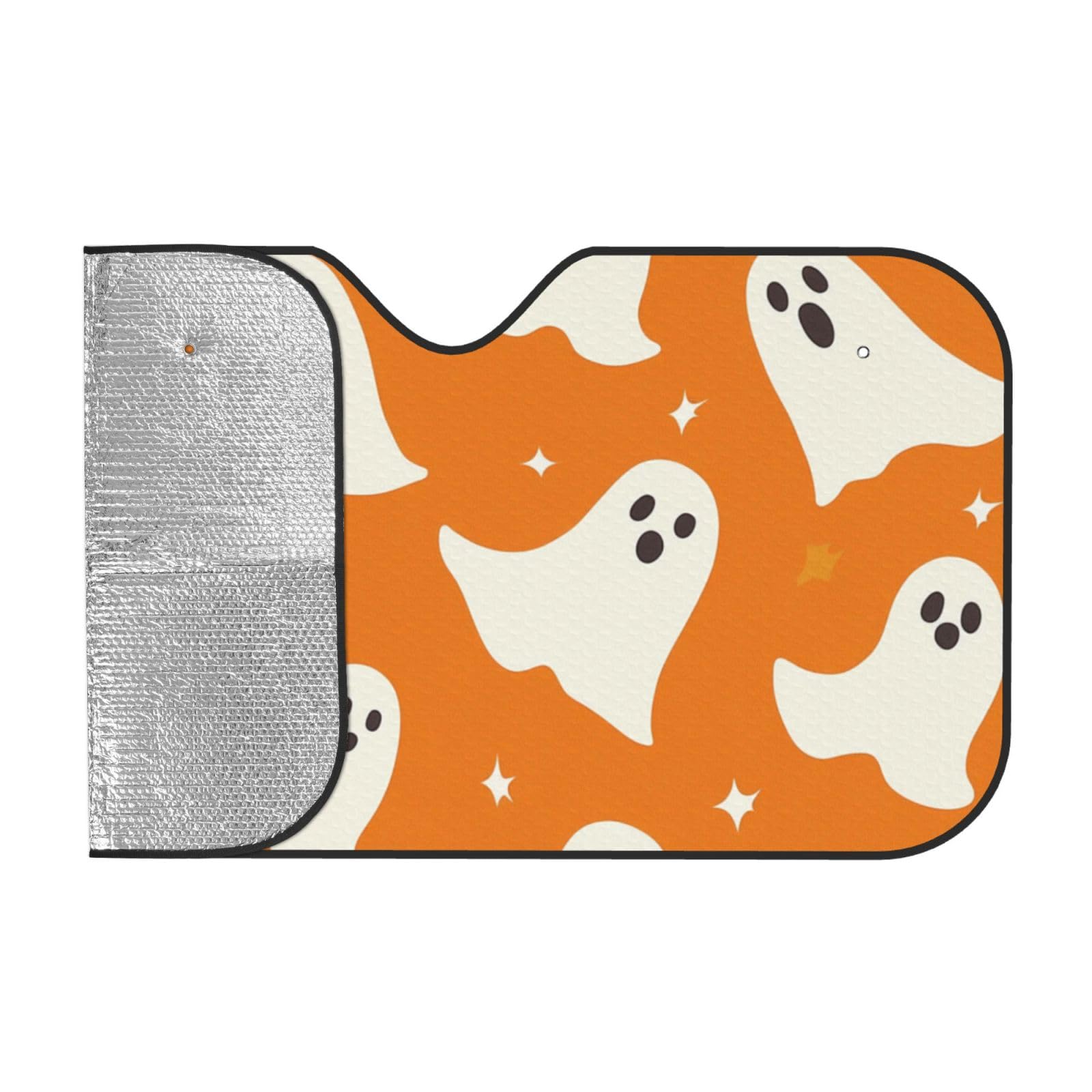 Orange Ghosts süßer Halloween-Sonnenschutz für Auto, LKW, SUV, blockiert UV-Strahlen, Sonne, S, 130 x 70 cm Orange Ghosts süßer Halloween-Sonnenschutz für Auto, LKW, SUV, blockiert UV-Strahlen, Sonne, S, 130 x 70 cm von DFJMASFKOL