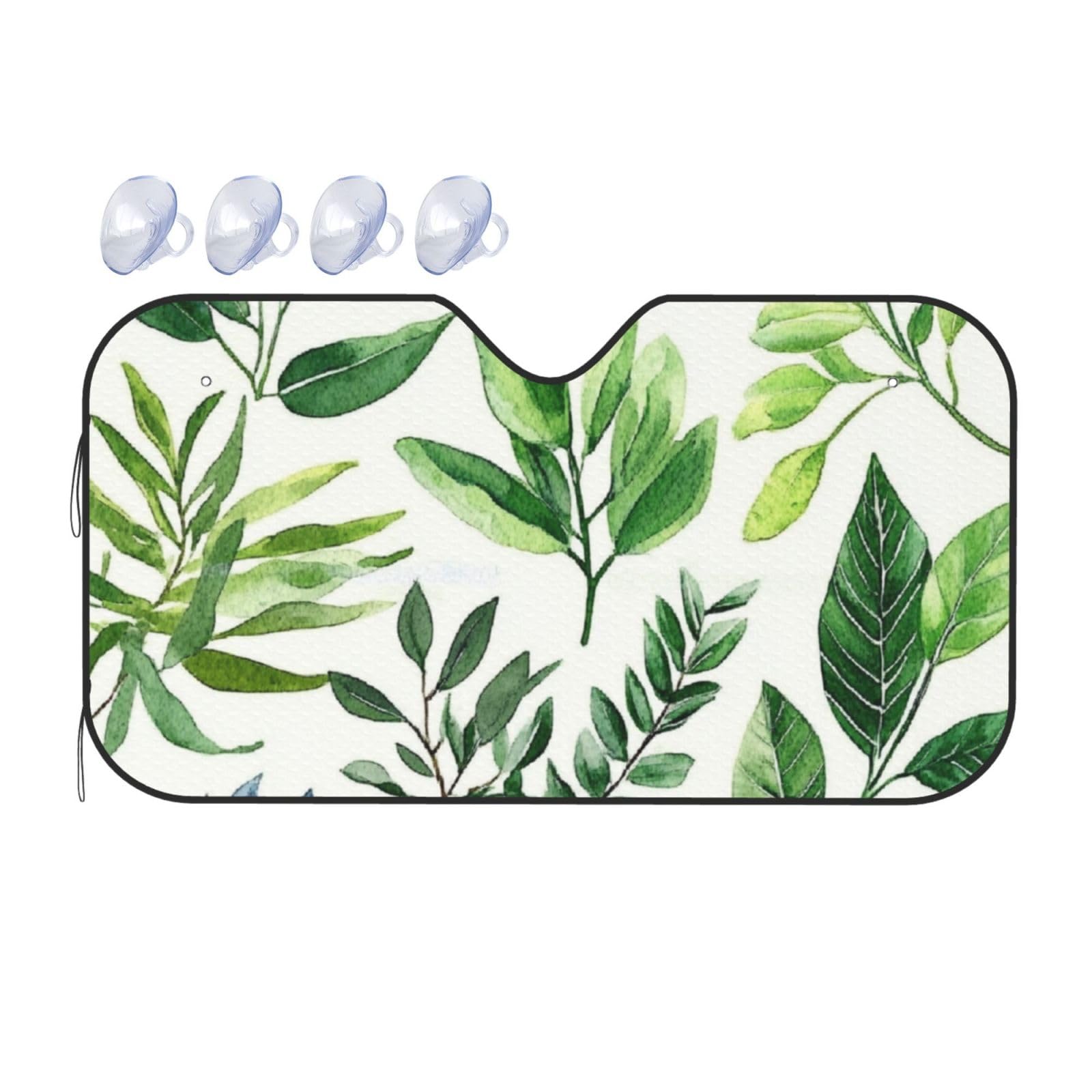 Tropische Palmenblätter, Aquarellmalerei, grüne Blätter, Auto-Windschutzscheibe, Wärmedämmung, Sonnenschutz, leicht, einfach zu bedienen, Auto-Sonnenblende für SUV, Limousine und Personenfahrzeuge (M Tropische Palmenblätter, Aquarellmalerei, grüne Blätter, Auto-Windschutzscheibe, Wärmedämmung, Sonnenschutz, leicht, einfach zu bedienen, Auto-Sonnenblende für SUV, Limousine und Personenfahrzeuge (M von DFJMASFKOL