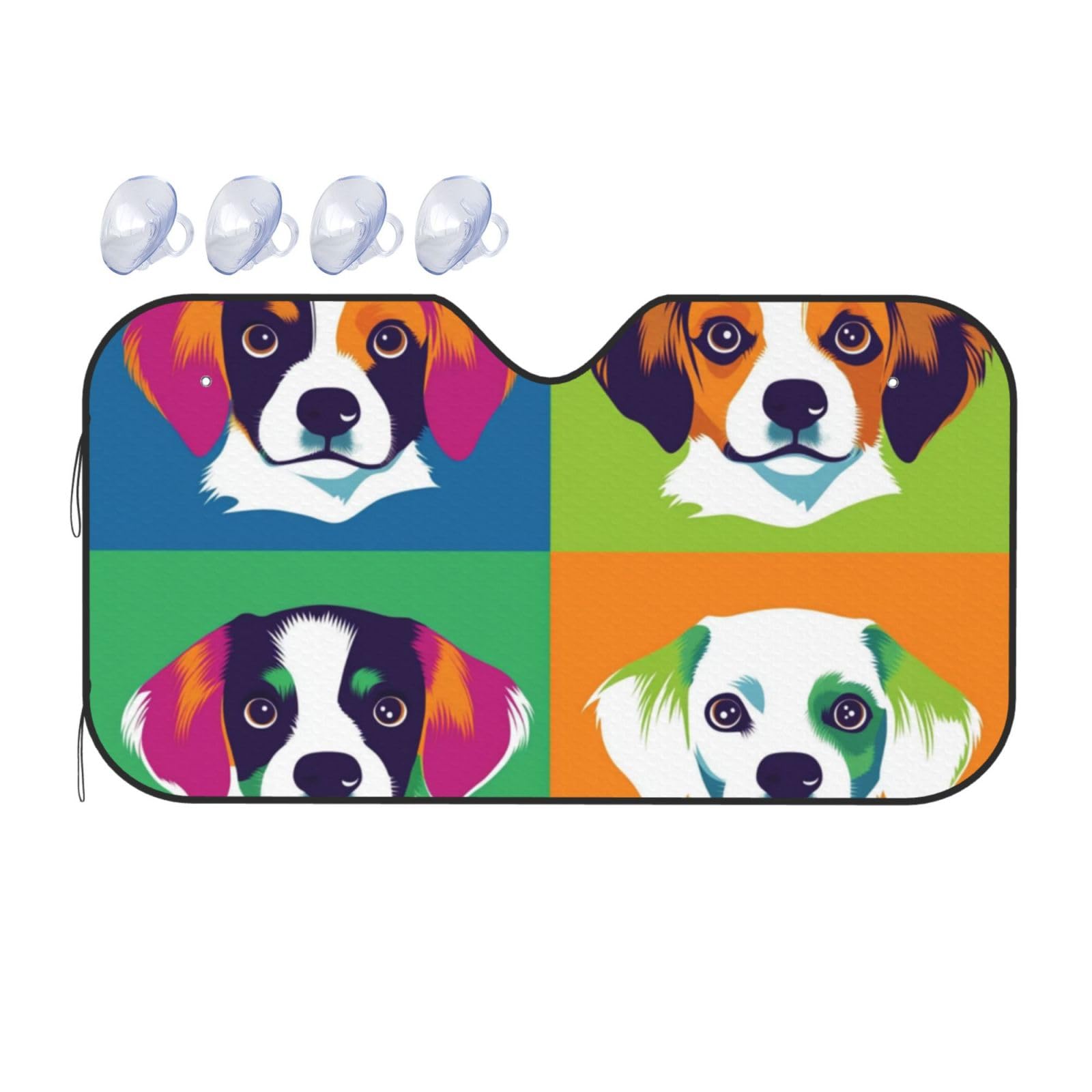 Verschiedene Hunde Hunde niedliche Hunde Auto Sonnenschutz für Auto, LKW, SUV – blockiert UV-Strahlen Sonne (S,130 x 70 cm) von DFJMASFKOL