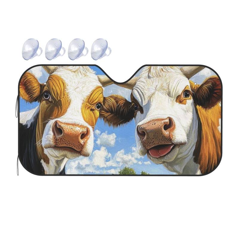 Weidekühe Auto-Sonnenschutz für Auto, LKW, SUV, blockiert UV-Strahlen, Sonne, S, 130 x 70 cm von DFJMASFKOL