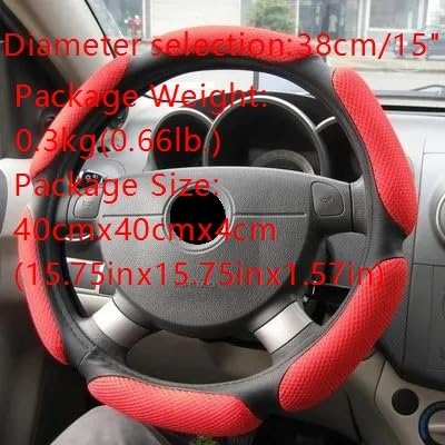 DFJOENVLDKHFE Auto-Lenkradbezug, rutschfest, Auto-Lenkradhülle, Auto-Dekorationen, Auto-Zubehör, Auto-Lenkrad-Schutzhülle, Auto-Innenausstattung, Dekoration, Auto-Dekoration(Red) von DFJOENVLDKHFE
