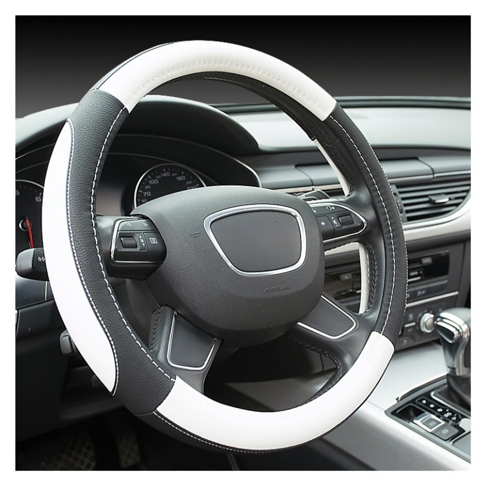 DFJOENVLDKHFE Auto-Lenkradbezug, rutschfest, Auto-Lenkradhülle, Auto-Dekorationen, Auto-Zubehör, Auto-Lenkrad-Schutzhülle, Auto-Innenausstattung, Dekoration, Auto-Dekoration(White) von DFJOENVLDKHFE