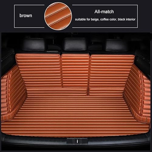 kofferraummatten Streifen 5D Vollständige Abdeckung Kofferraummatte für Kia für NIRO 2017 2018 2019 2020 2021 2022 Autozubehör Teppich Schutzmatte(Braun) von DFJOSF