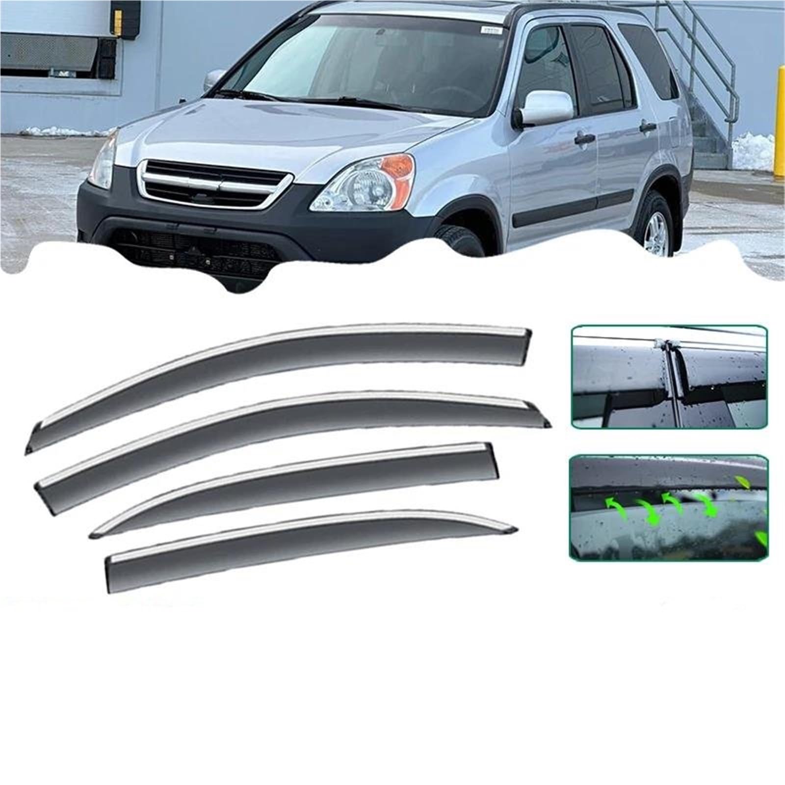 4 X Autofenster-Visiere Für CR-V 2002–2006 Markisen Sonnenschutz Regenschutz Sonnenschutz Windabweiser Seitenfensterabweiser 4 X Autofenster-Visiere Für CR-V 2002–2006 Markisen Sonnenschutz Regenschutz Sonnenschutz Windabweiser Seitenfensterabweiser von DFOF G
