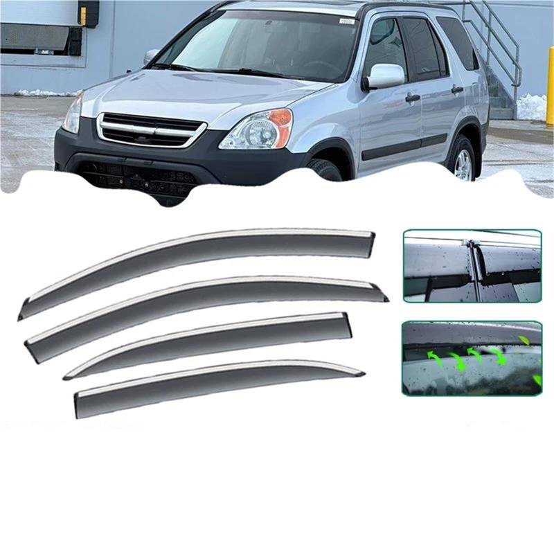 4 X Autofenster-Visiere Für CR-V 2002–2006 Markisen Sonnenschutz Regenschutz Sonnenschutz Windabweiser Seitenfensterabweiser von DFOF G