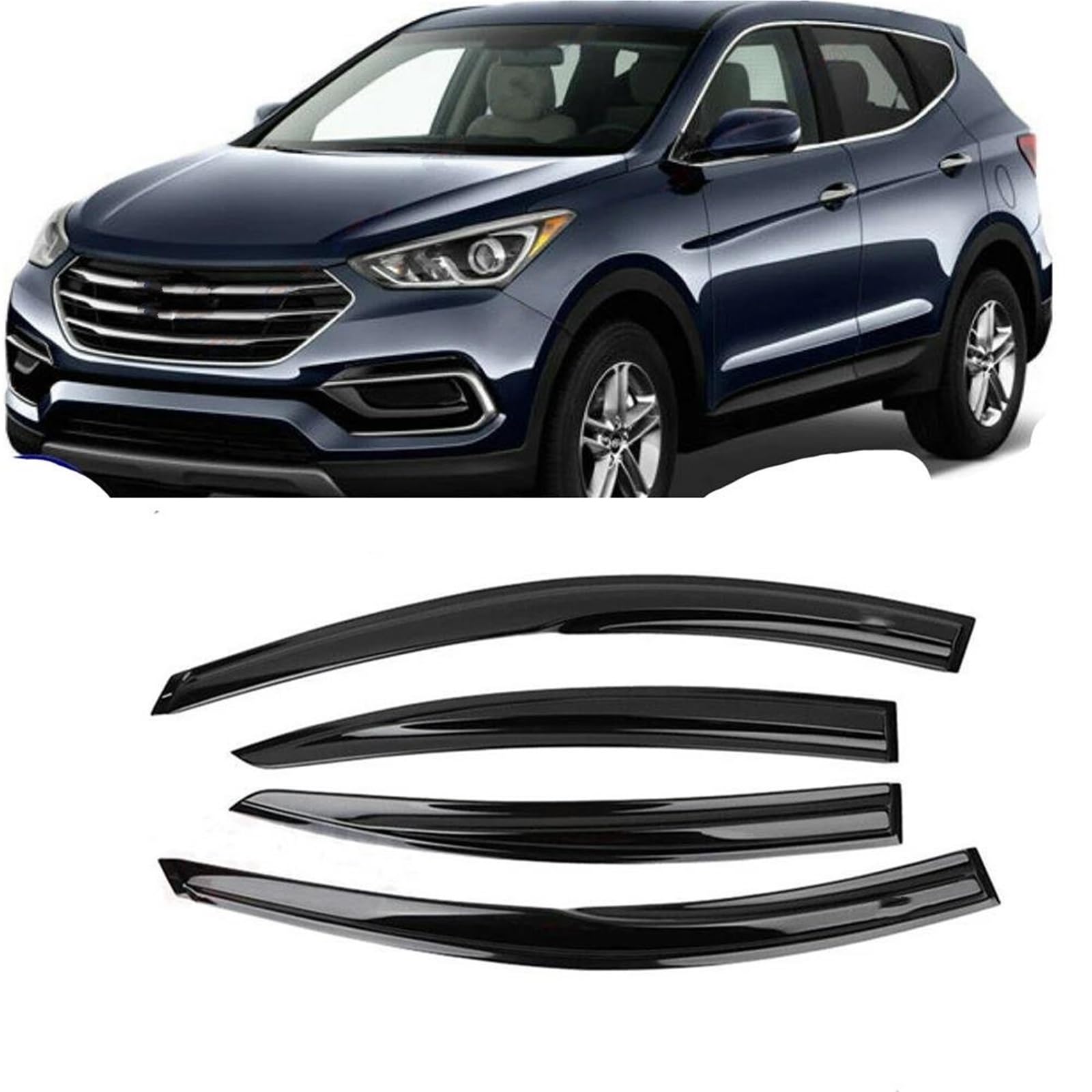 4PCS Fenster Deflektor Visier Schatten Sonne Regen Schutz Für Hyundai Für Santa Für Fe 2009-2018 Seitenfensterabweiser 4PCS Fenster Deflektor Visier Schatten Sonne Regen Schutz Für Hyundai Für Santa Für Fe 2009-2018 Seitenfensterabweiser von DFOF G