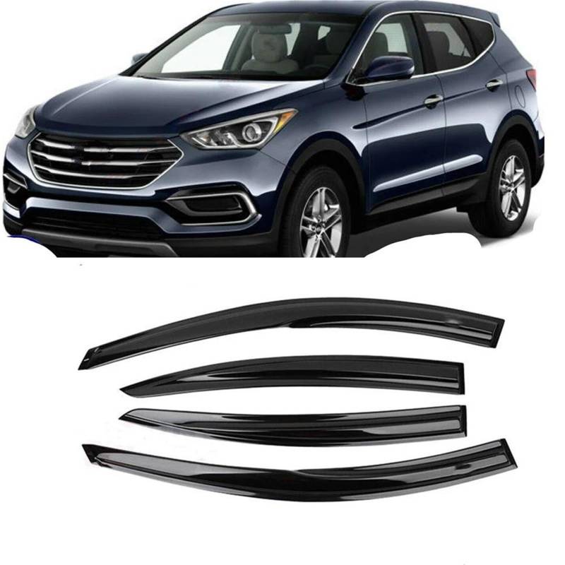 4PCS Fenster Deflektor Visier Schatten Sonne Regen Schutz Für Hyundai Für Santa Für Fe 2009-2018 Seitenfensterabweiser von DFOF G