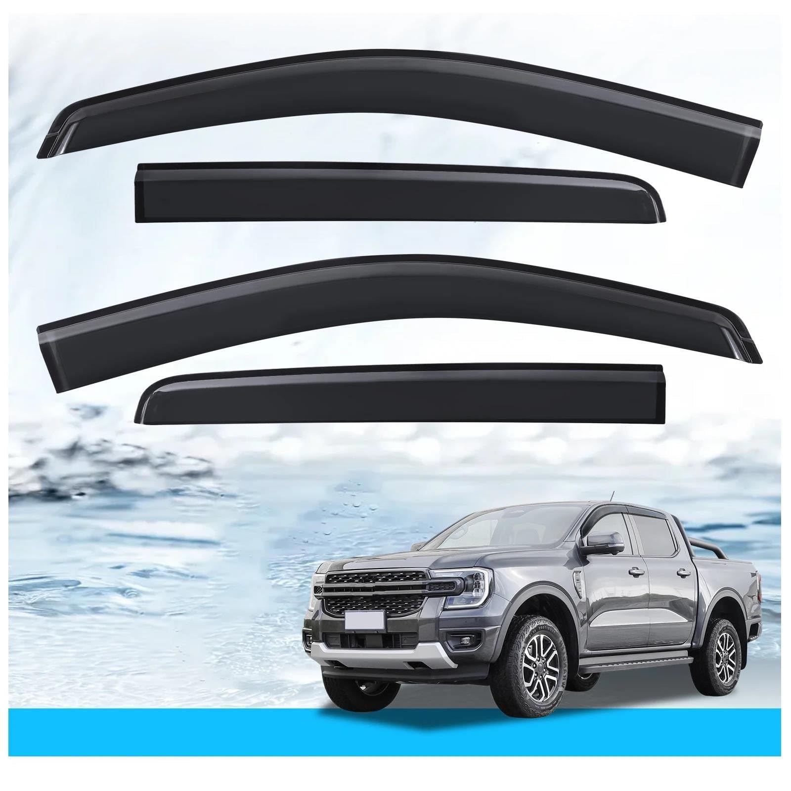4PCS Fenster Visier Sonne Regen Wetter Schild Für Ford Für Ranger 2023 2024 Doppel Kabine Next Gen Zubehör Seitenfensterabweiser 4PCS Fenster Visier Sonne Regen Wetter Schild Für Ford Für Ranger 2023 2024 Doppel Kabine Next Gen Zubehör Seitenfensterabweiser von DFOF G