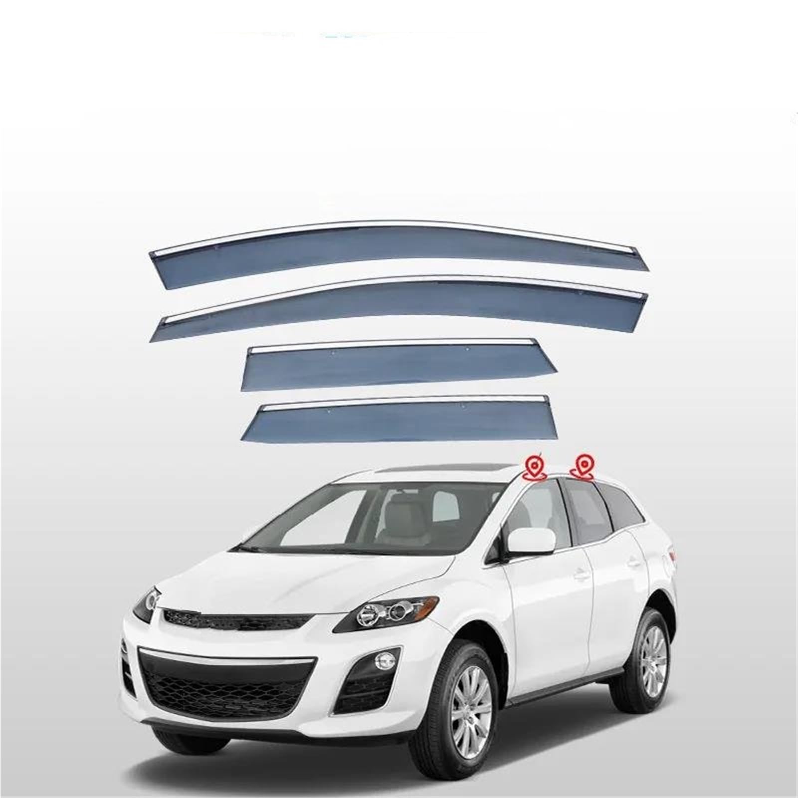 4Pcs Auto Seite Fenster Windabweiser Für Mazda Für CX-7 Fenster Visier Unterstände Regen Sonne Wind Protektoren Seitenfensterabweiser 4Pcs Auto Seite Fenster Windabweiser Für Mazda Für CX-7 Fenster Visier Unterstände Regen Sonne Wind Protektoren Seitenfensterabweiser von DFOF G