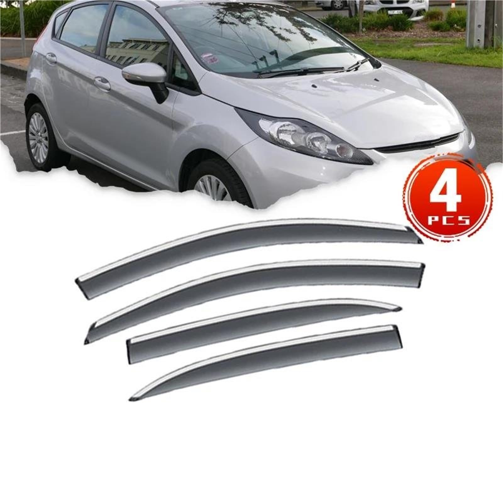 4X Deflektoren Für Ford Für Fiesta Für Mk6 IV Hatch 2009~2017 Auto Seite Fenster Visier Awing Trim Seitenfensterabweiser 4X Deflektoren Für Ford Für Fiesta Für Mk6 IV Hatch 2009~2017 Auto Seite Fenster Visier Awing Trim Seitenfensterabweiser von DFOF G