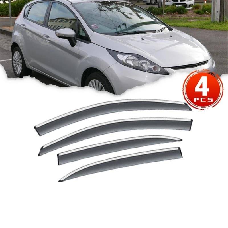 4X Deflektoren Für Ford Für Fiesta Für Mk6 IV Hatch 2009~2017 Auto Seite Fenster Visier Awing Trim Seitenfensterabweiser von DFOF G
