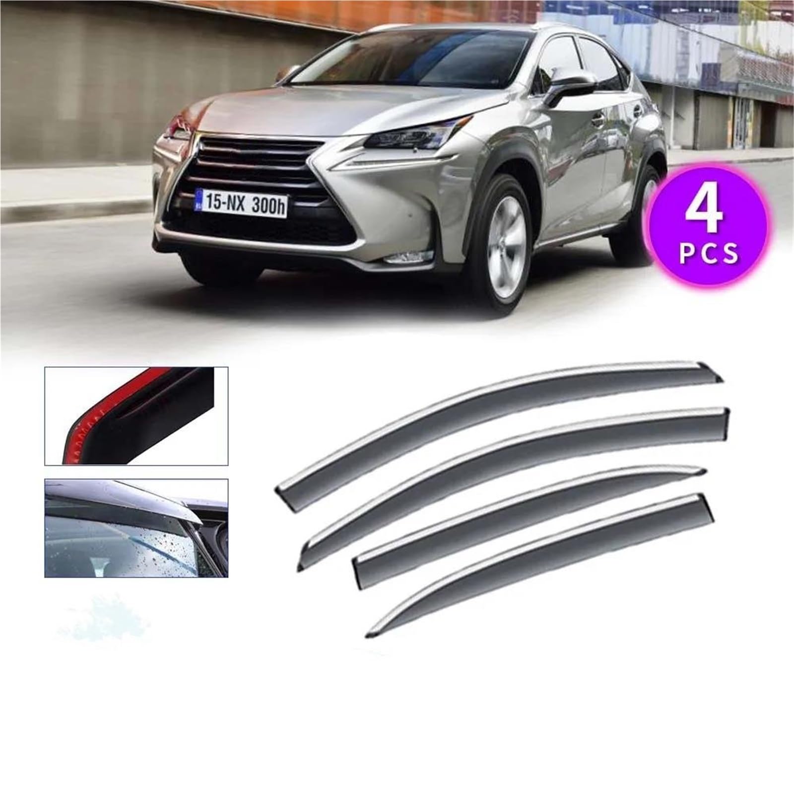 Auto Fenster Visier Für Lexus Für NX 200t AZ10 300 300h 2015~2021 Unterstände Sonne Regen Wachen Seitliche Seitenfensterabweiser Auto Fenster Visier Für Lexus Für NX 200t AZ10 300 300h 2015~2021 Unterstände Sonne Regen Wachen Seitliche Seitenfensterabweiser von DFOF G