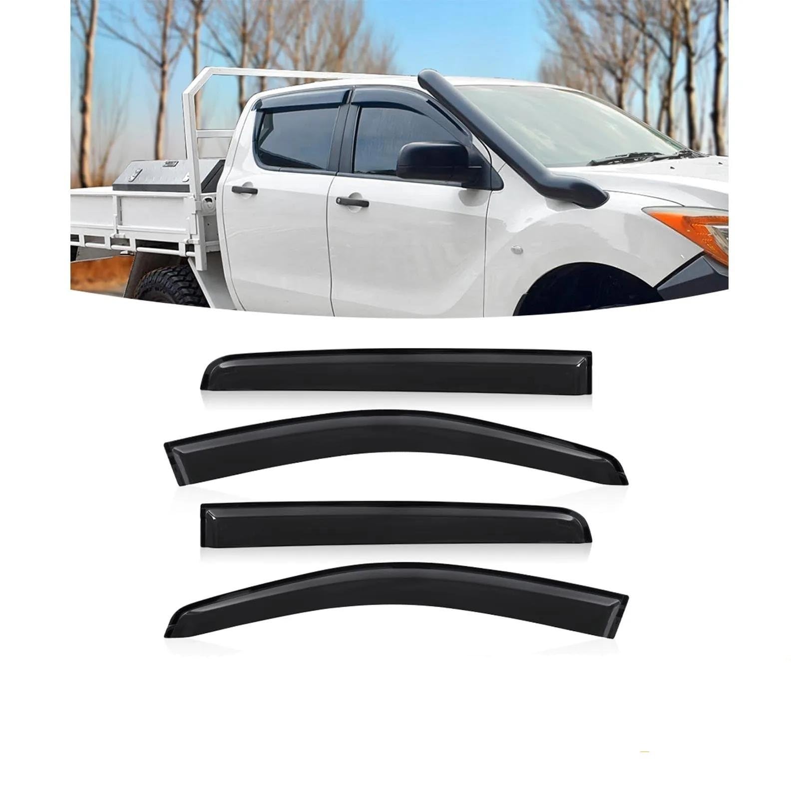 Auto Sonne Regen Schutz Wetter Schild Fenster Visier Windabweiser Für Mazda Für BT-50 2012-2020 Doppel Kabine Seitenfensterabweiser Auto Sonne Regen Schutz Wetter Schild Fenster Visier Windabweiser Für Mazda Für BT-50 2012-2020 Doppel Kabine Seitenfensterabweiser von DFOF G