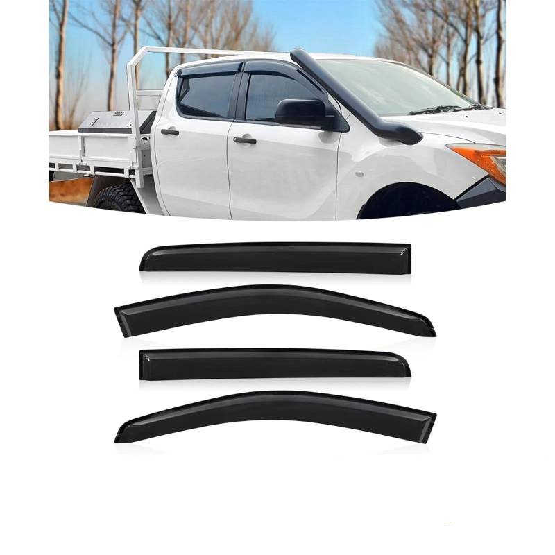 Auto Sonne Regen Schutz Wetter Schild Fenster Visier Windabweiser Für Mazda Für BT-50 2012-2020 Doppel Kabine Seitenfensterabweiser von DFOF G
