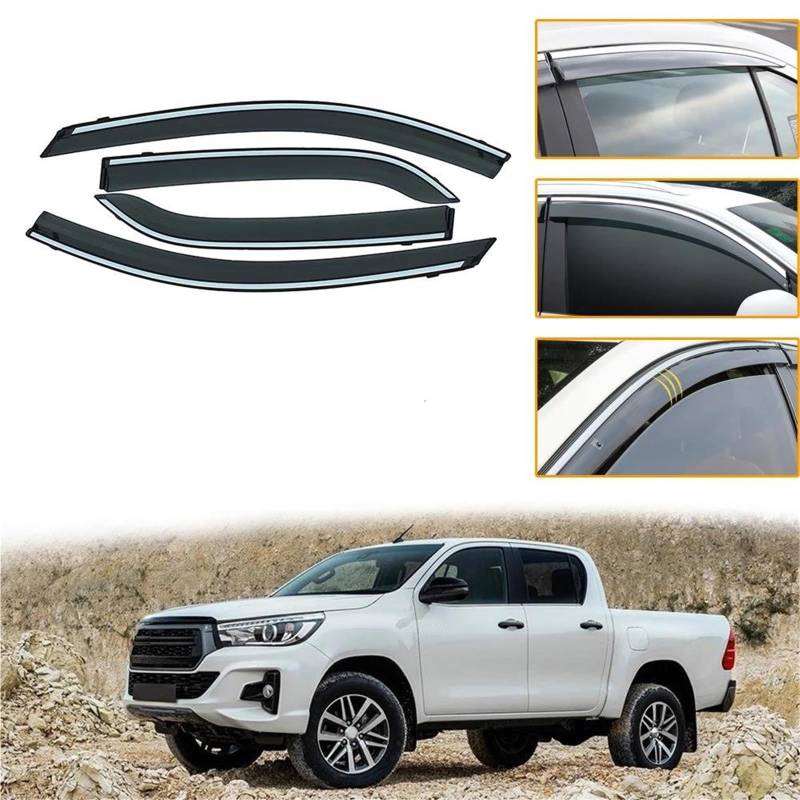 Auto Sunny Visier Für Toyota Für Hilux 2017 2018 Fenster Windabweiser Fenster Regen Schutz Auto Styling Seitenfensterabweiser von DFOF G
