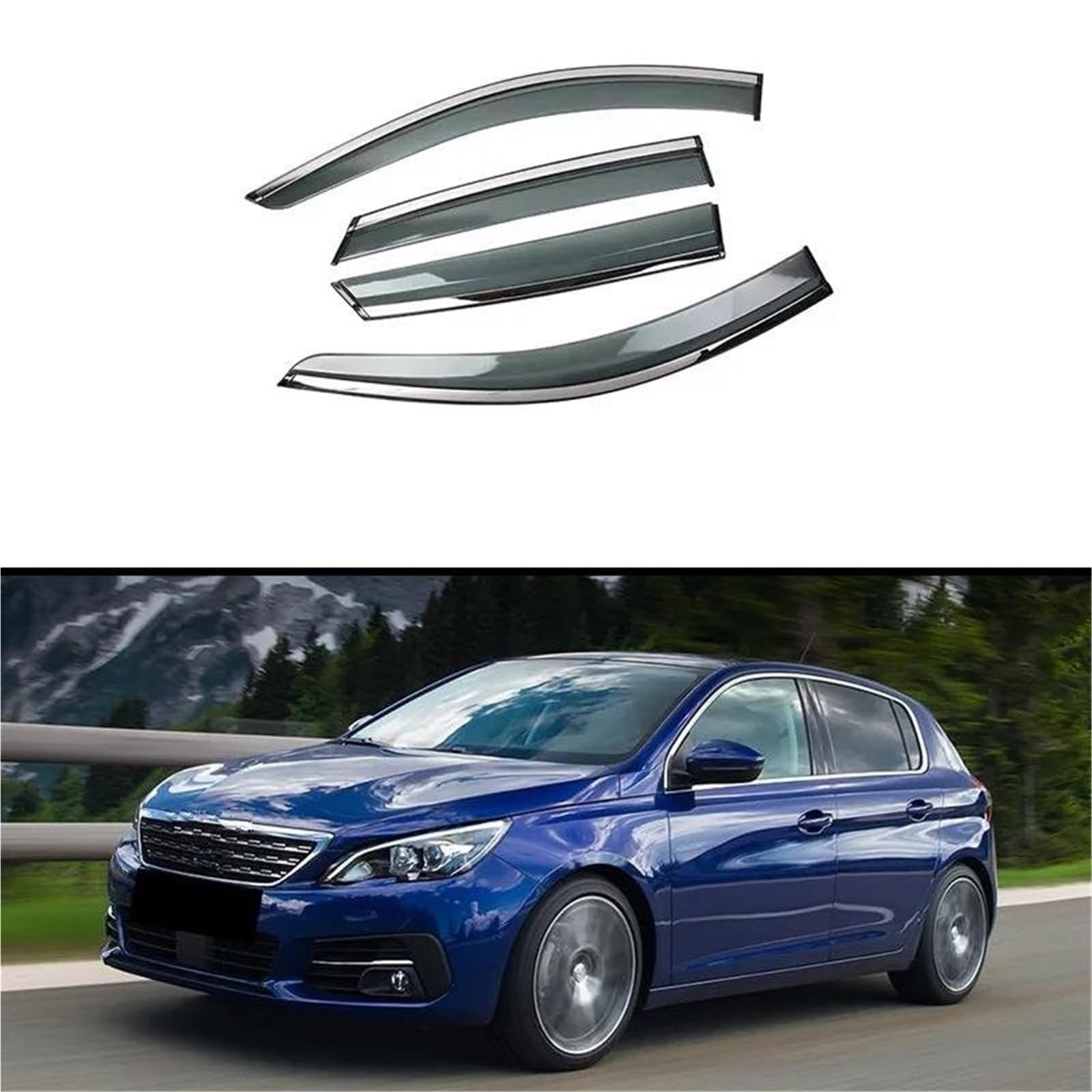 Autofenster Visier Für Peugeot Für 308 2015-2021 Deflektorfenster Regenwache Weathershield Sonnenwache Seitenfensterabweiser Autofenster Visier Für Peugeot Für 308 2015-2021 Deflektorfenster Regenwache Weathershield Sonnenwache Seitenfensterabweiser von DFOF G