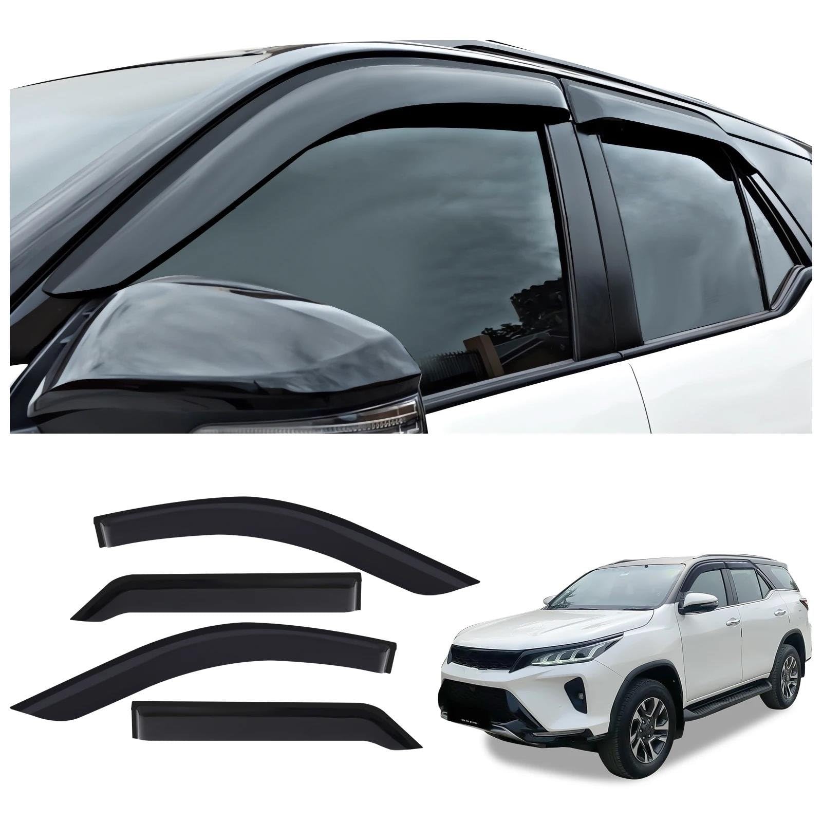 Autofenster-Visier-Wetterschutz Für Toyota Für Fortuner 2015–2022 Doppelkabine Sonnenschutz Regenschutz Seitenfensterabweiser Autofenster-Visier-Wetterschutz Für Toyota Für Fortuner 2015–2022 Doppelkabine Sonnenschutz Regenschutz Seitenfensterabweiser von DFOF G