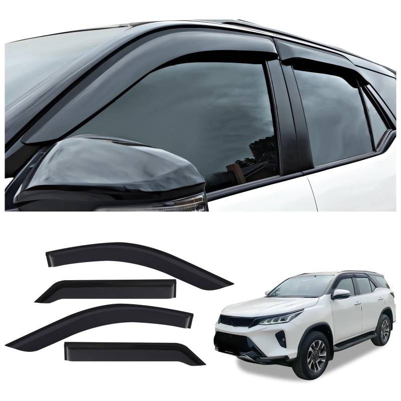 Autofenster-Visier-Wetterschutz Für Toyota Für Fortuner 2015–2022 Doppelkabine Sonnenschutz Regenschutz Seitenfensterabweiser von DFOF G