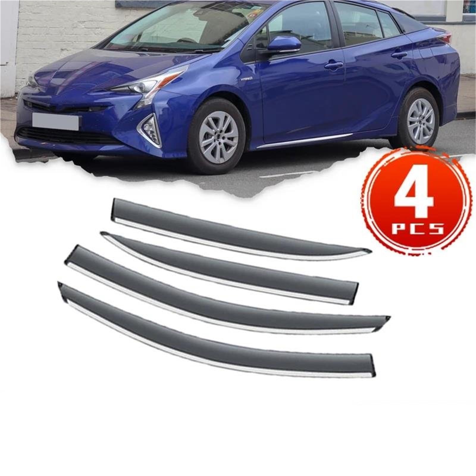 Deflektor Windschutzscheibe Für Toyota Für Prius Für XW50 2016~2023 4X Auto Seite Fenster Visiere Regen Augenbraue Seitenfensterabweiser von DFOF G