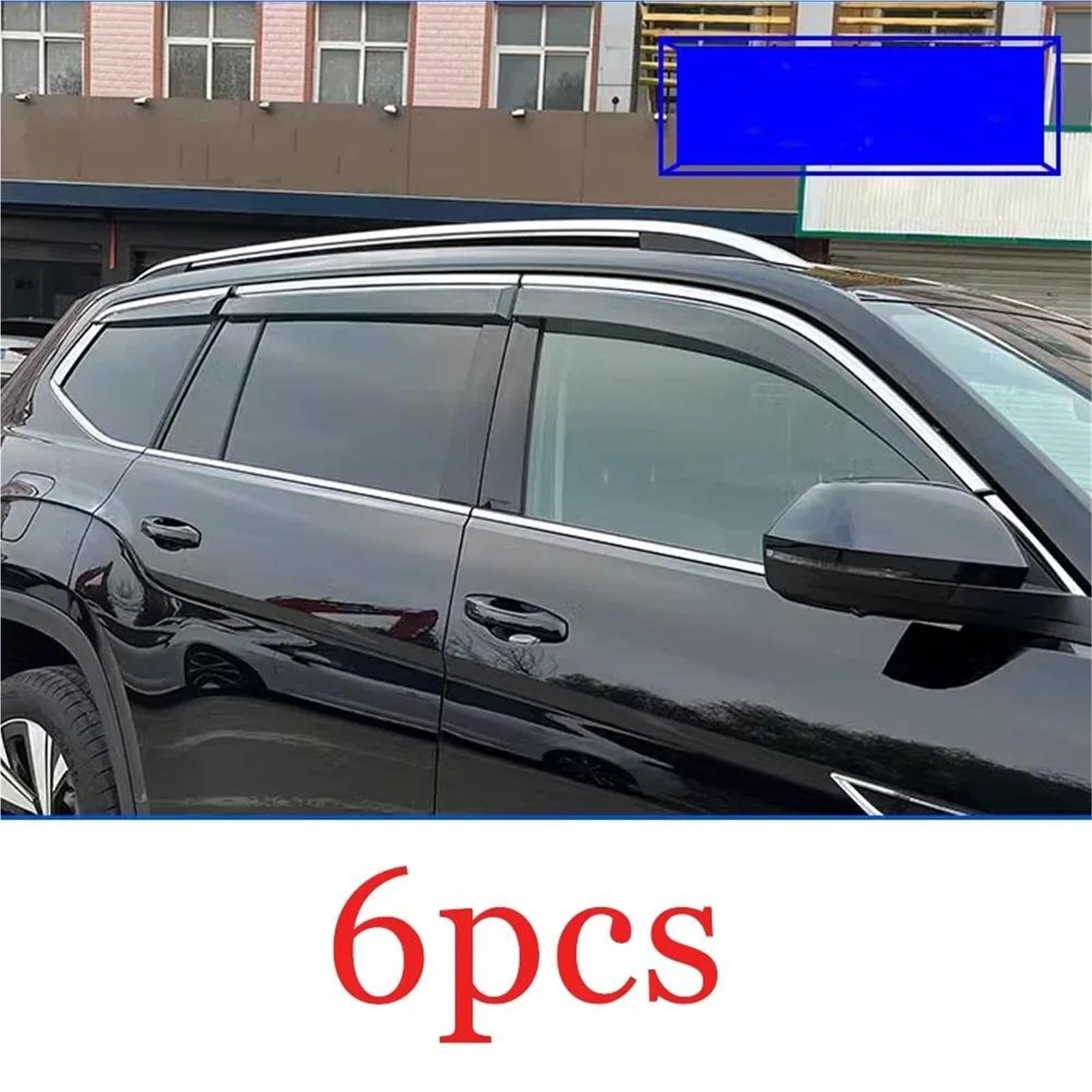 Fenster Visier Für VW Für Teramont X Für Atlas Für Cross Für Sport 2019~2024 Vent Markise Tür Rauch Abdeckung Seitenfensterabweiser(6pcs) von DFOF G