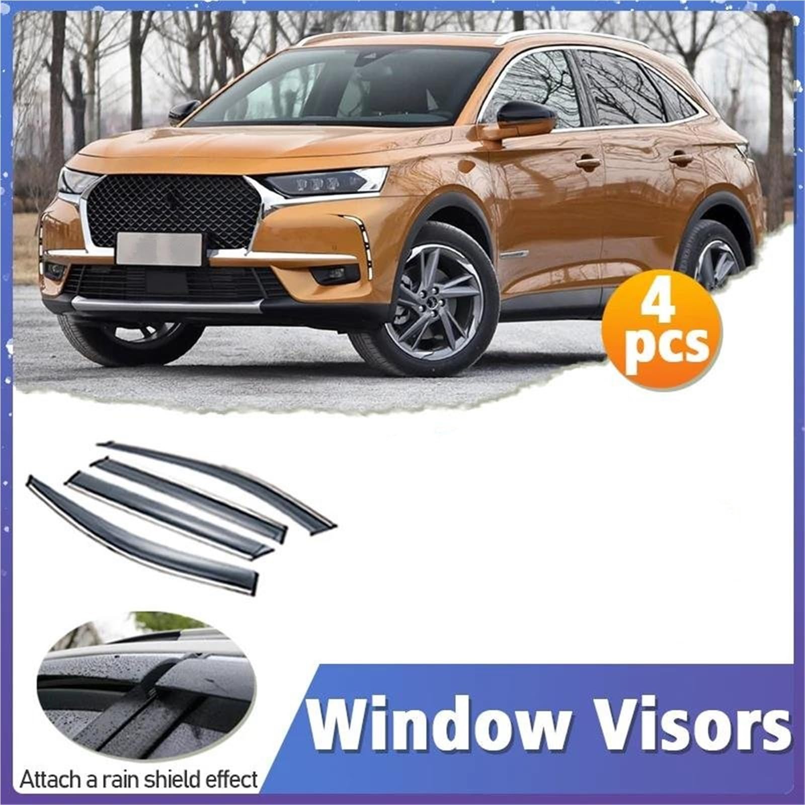 Fenster-Visierschutz Für Citroen Für DS7 2018–2022 Lüftungsabdeckung Markisen Unterstände Sonnenschutz Regen Seitenfensterabweiser Fenster-Visierschutz Für Citroen Für DS7 2018–2022 Lüftungsabdeckung Markisen Unterstände Sonnenschutz Regen Seitenfensterabweiser von DFOF G