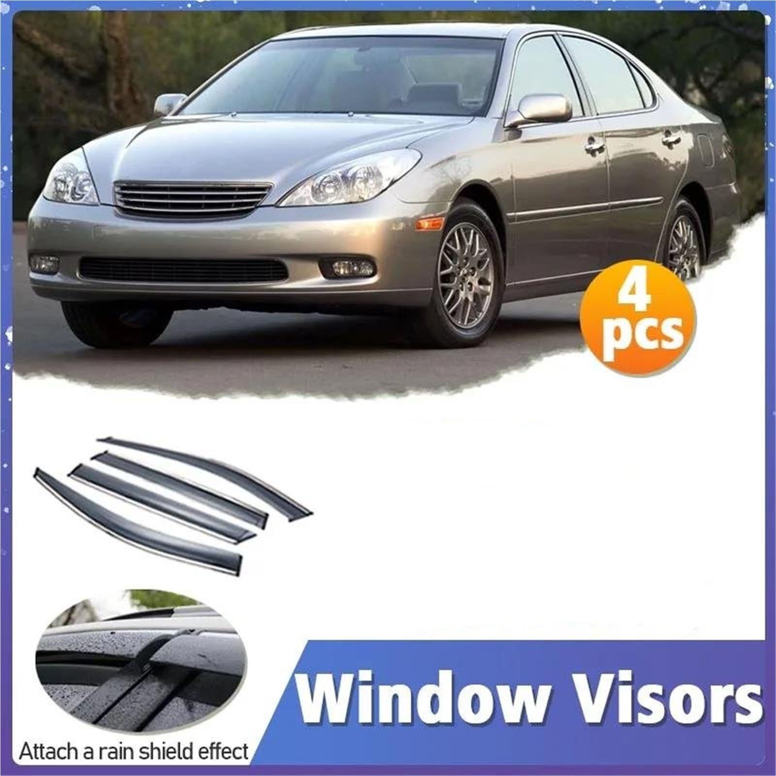 Fenster-Visierschutz Für Lexus Für ES 2001–2022 Lüftungsabdeckung Markisen Unterstände Sonnenschutz Regen Seitenfensterabweiser(2001-2005) von DFOF G
