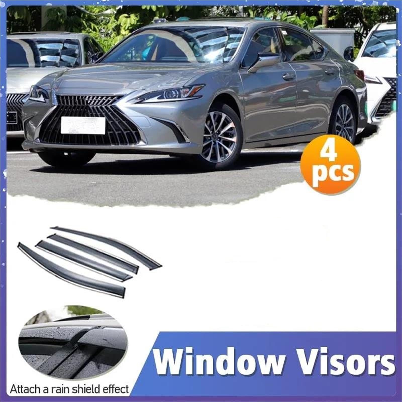 Fenster-Visierschutz Für Lexus Für ES 2001–2022 Lüftungsabdeckung Markisen Unterstände Sonnenschutz Regen Seitenfensterabweiser(2018-2022) von DFOF G
