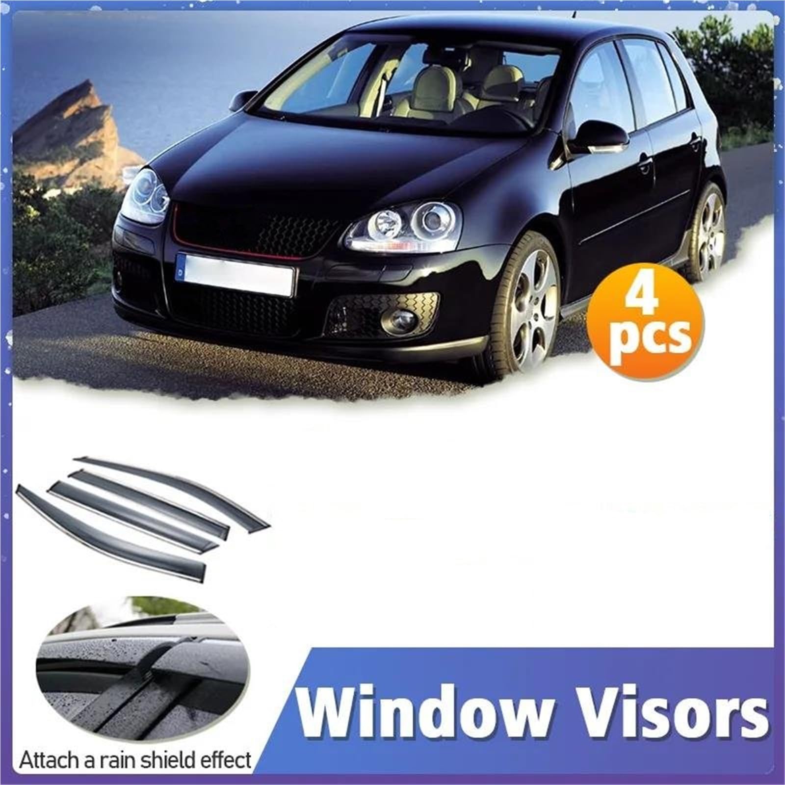 Fenster-Visierschutz Für VW Für Golf 5 V Für MK5 R32 2004–2008 Lüftungsabdeckung Verkleidung Markisen Unterstände Seitenfensterabweiser von DFOF G