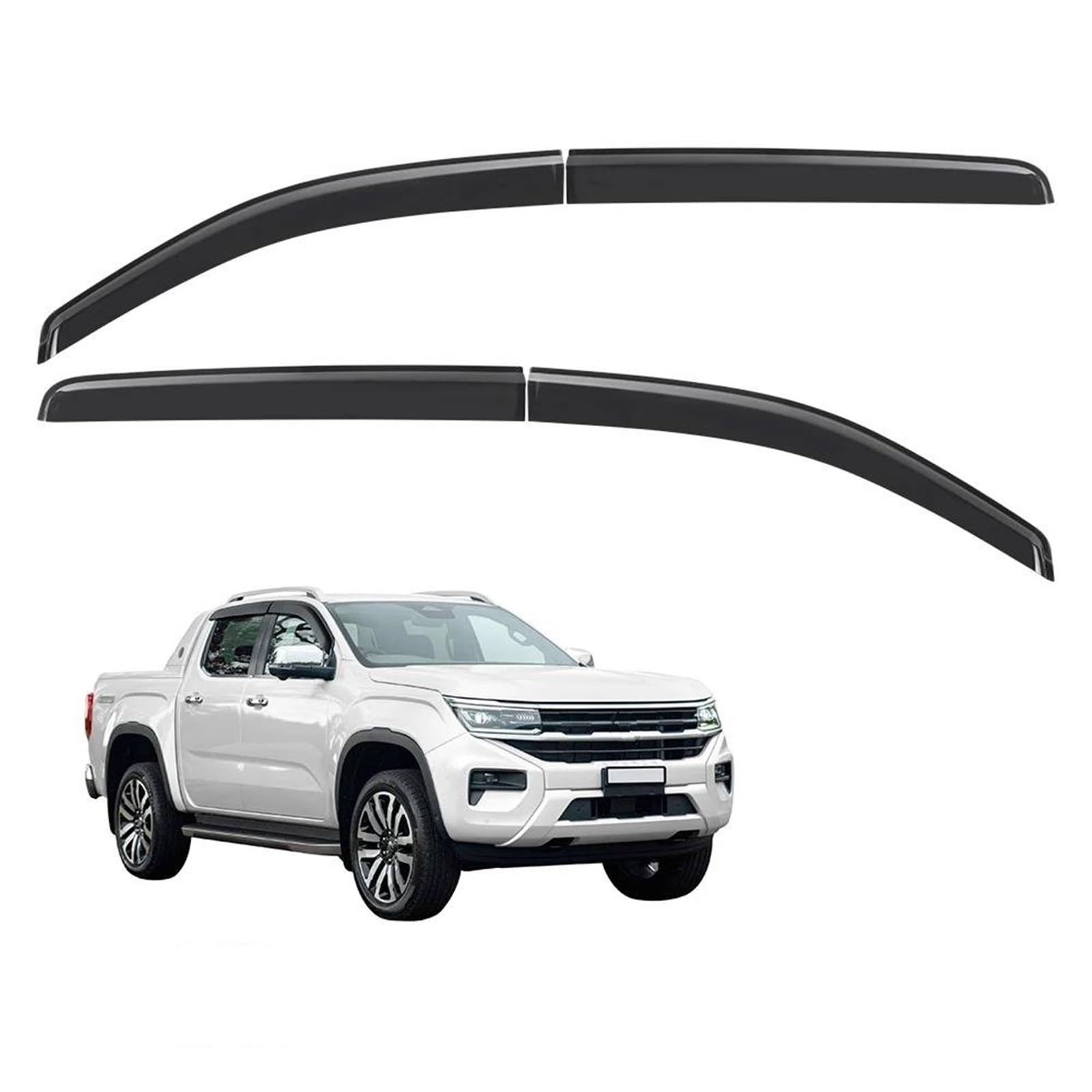 Fenster Visor Vent Shades Sonne Regen Schutz Deflektor Für VW Für Amarok 2023 2024 Doppel Kabine Zubehör Seitenfensterabweiser Fenster Visor Vent Shades Sonne Regen Schutz Deflektor Für VW Für Amarok 2023 2024 Doppel Kabine Zubehör Seitenfensterabweiser von DFOF G