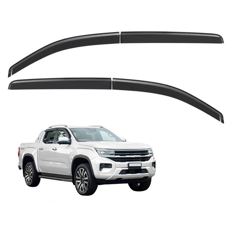 Fenster Visor Vent Shades Sonne Regen Schutz Deflektor Für VW Für Amarok 2023 2024 Doppel Kabine Zubehör Seitenfensterabweiser von DFOF G