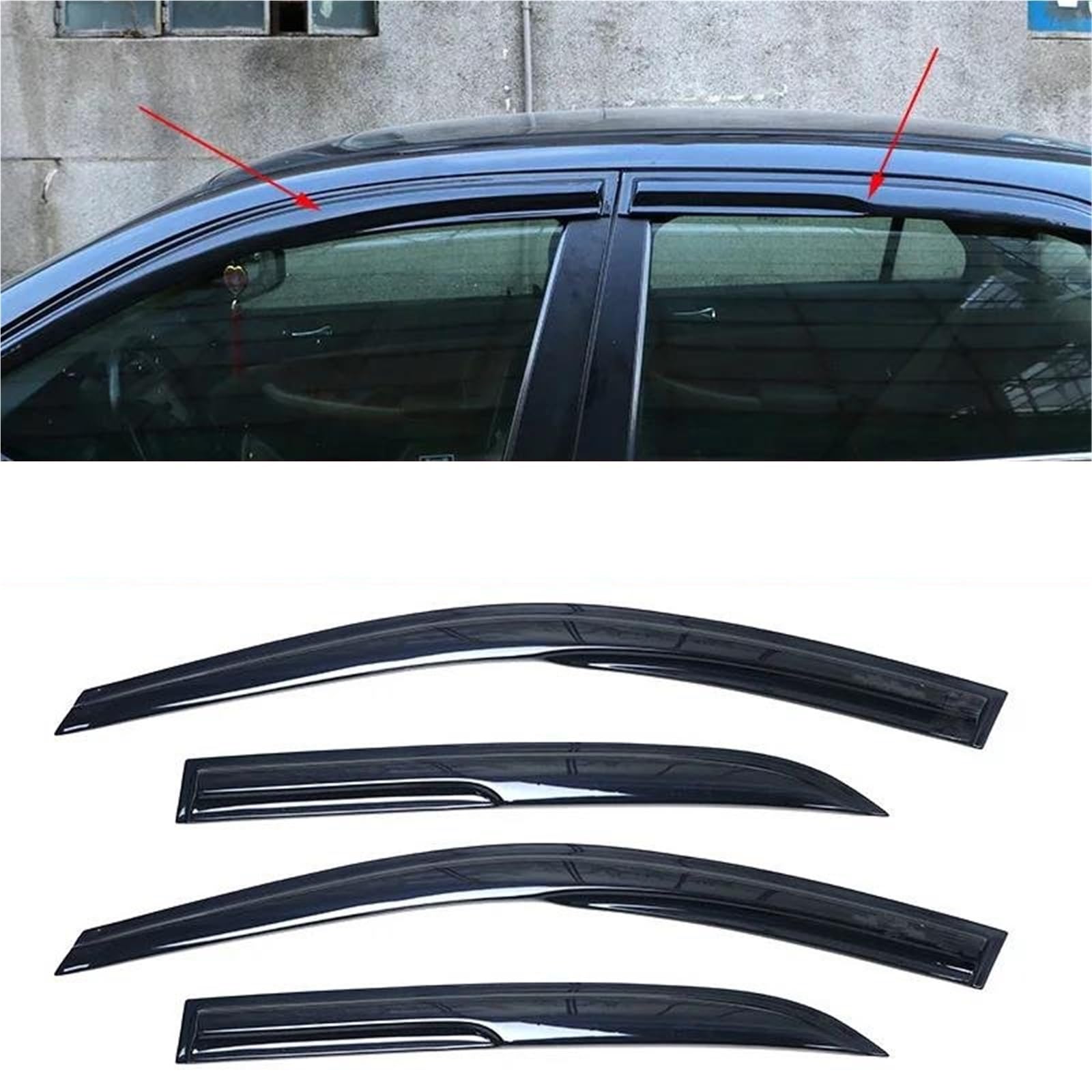 Fenstervisier Für Accord 2003–2007 Windschutz Sonnen- Und Regenabweiser Seitenfenster-Abweiser Seitenfensterabweiser von DFOF G