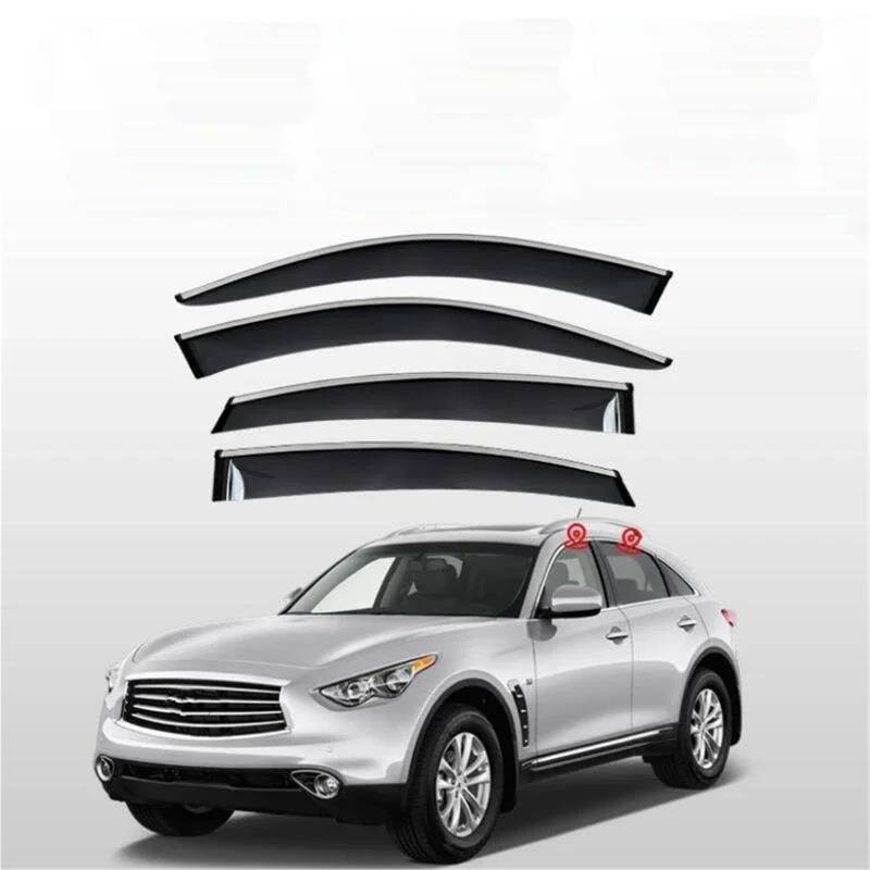 Fenstervisier Seitenfensterabweiser Wetterschutz Für Infiniti Für QX70 S51 2013–2023 Seitenfensterabweiser von DFOF G