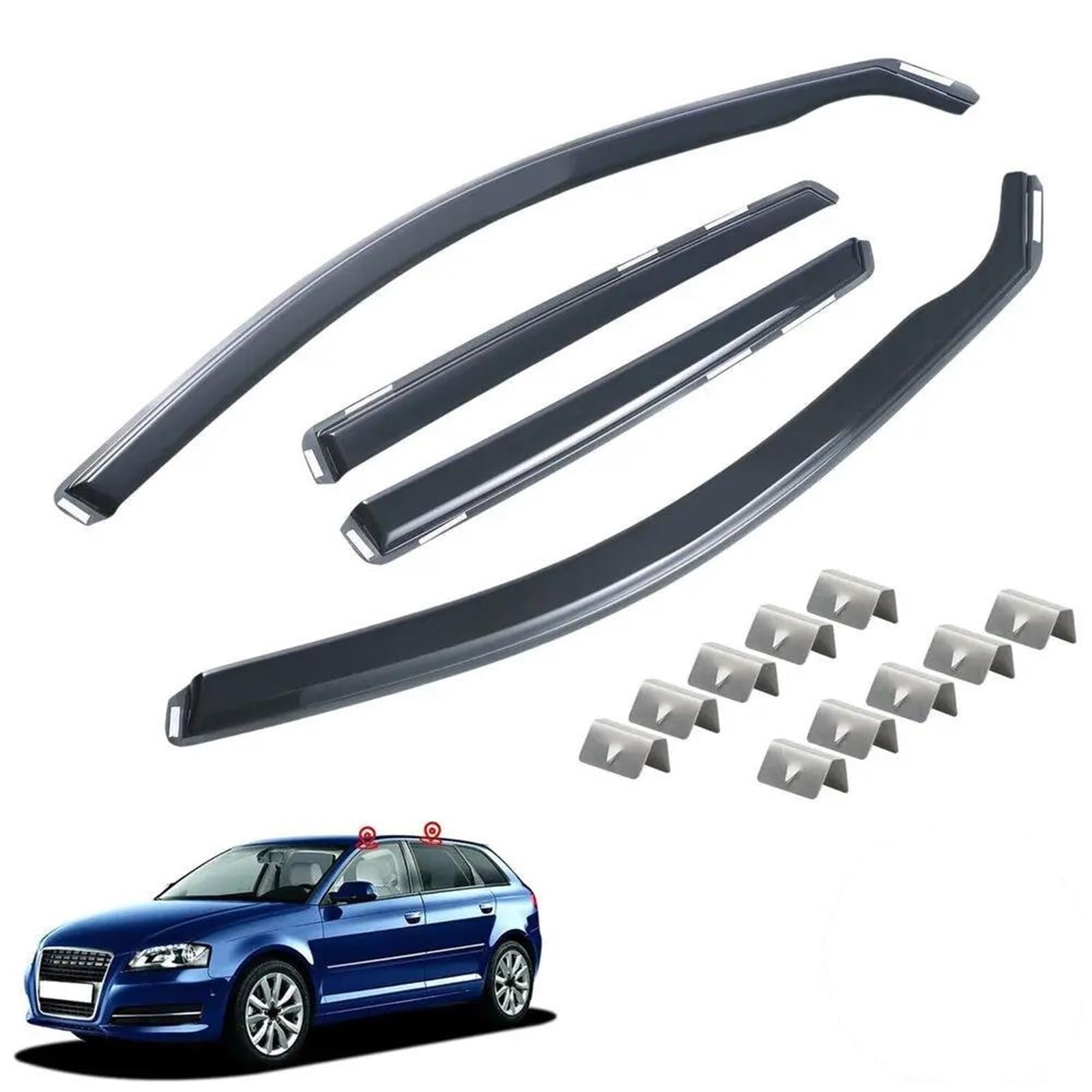 Für A3 S3 MK3 5-Türer 2013 2014 2015 2016 2017 2018 2019 Schrägheck 4-teilige Windabweiser Getönt Mit Clips Seitenfensterabweiser Für A3 S3 MK3 5-Türer 2013 2014 2015 2016 2017 2018 2019 Schrägheck 4-teilige Windabweiser Getönt Mit Clips Seitenfensterabweiser von DFOF G