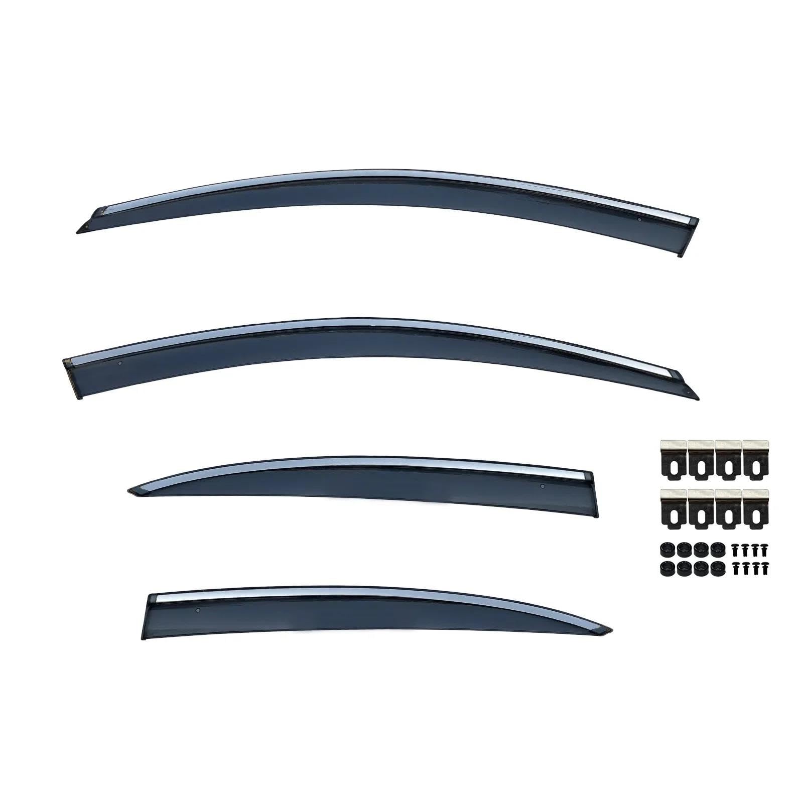 Für Benz Für A Klasse Für W176 2013-2018 Gläser Fenster Trim Fenster Visiere Wetterschutz Wind Regen Schutz Seitenfensterabweiser(Stainless Strip) von DFOF G