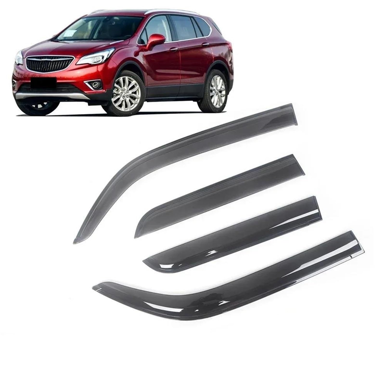 Für Buick Für Envision 2014–2019 Auto-Seitenfenster-Visiere Schwarzer Regenschutz Türvisier Ventshade Ventvisor Seitenfensterabweiser von DFOF G