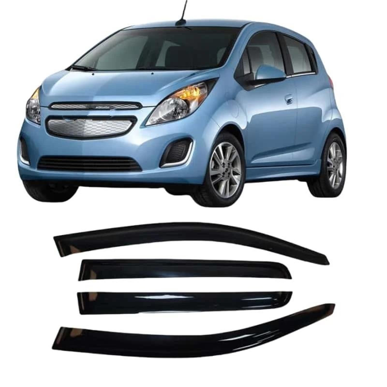 Für Chevy Für Spark 2011-2016 Fließheck Auto Fenster Visiere Regen Sonnenschutz Vent Windabweiser Moulding Trim Seitenfensterabweiser Für Chevy Für Spark 2011-2016 Fließheck Auto Fenster Visiere Regen Sonnenschutz Vent Windabweiser Moulding Trim Seitenfensterabweiser von DFOF G