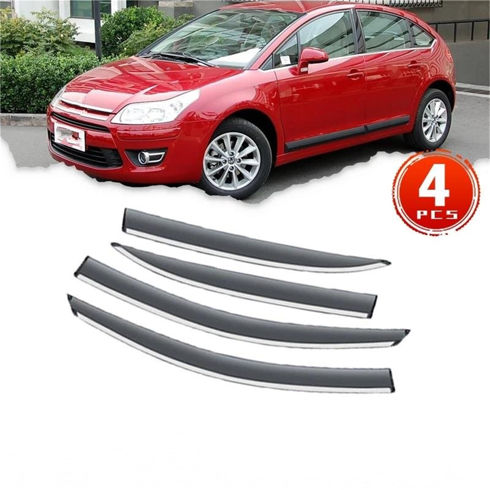 Für Citroen Für C4 Für C-Quatre 2004~2010 Deflektoren Awing Trim Auto Fenster Visier Regen Augenbraue Wachen Seitenfensterabweiser von DFOF G