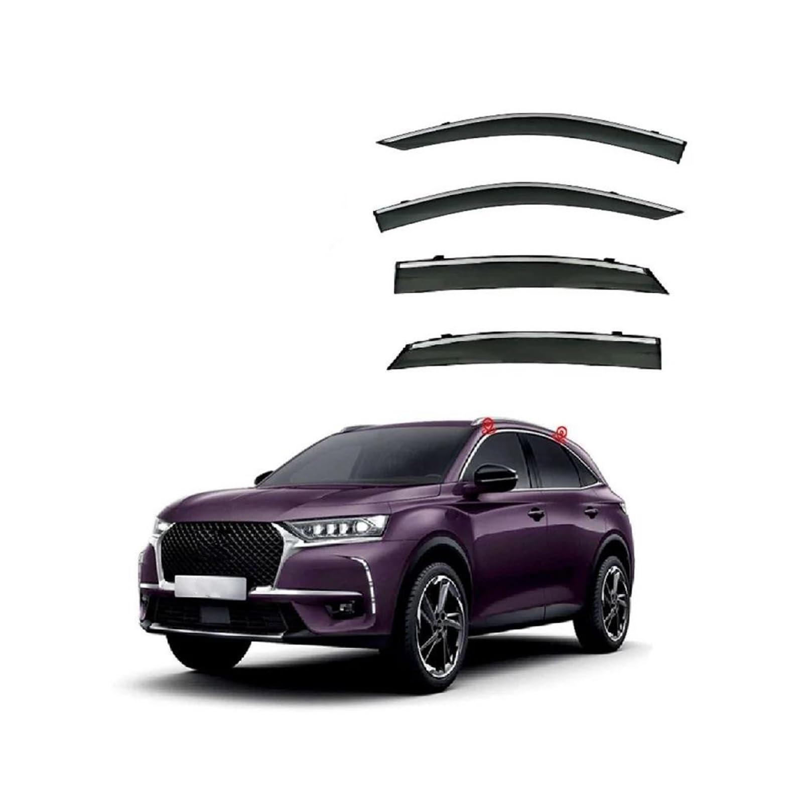 Für Citroen Für DS7 2018-2024 Fenster Visier Regen Glanz Seite Fenster Deflektor Visier Shades Ventvisor Streifen Seitenfensterabweiser Für Citroen Für DS7 2018-2024 Fenster Visier Regen Glanz Seite Fenster Deflektor Visier Shades Ventvisor Streifen Seitenfensterabweiser von DFOF G