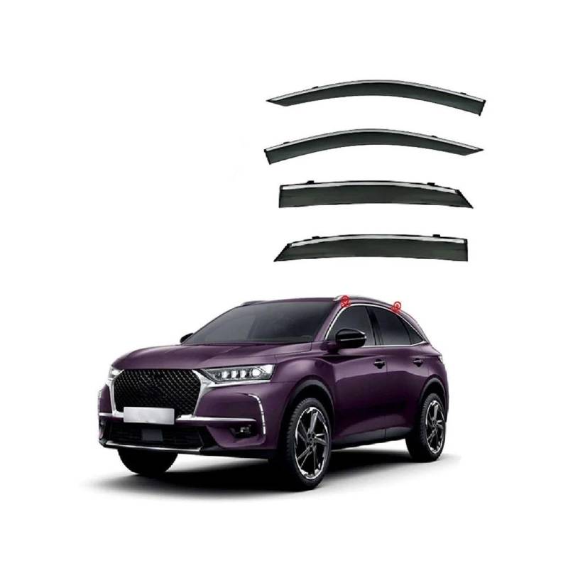 Für Citroen Für DS7 2018-2024 Fenster Visier Regen Glanz Seite Fenster Deflektor Visier Shades Ventvisor Streifen Seitenfensterabweiser von DFOF G