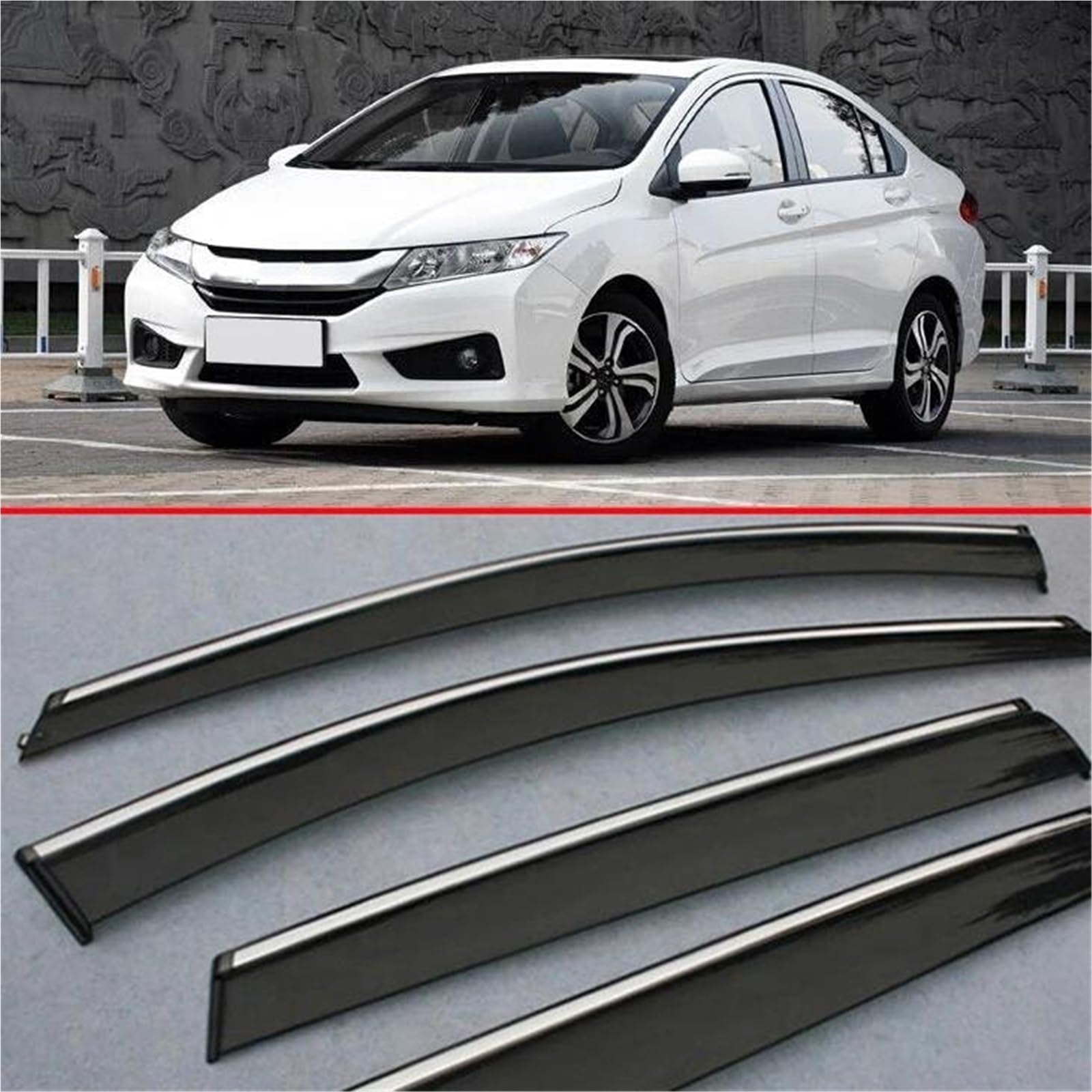 Für City 2015-2017 Fenster Windabweiser Visier Regen/Sonnenschutz Vent Autozubehör Aufkleber Seitenfensterabweiser Für City 2015-2017 Fenster Windabweiser Visier Regen/Sonnenschutz Vent Autozubehör Aufkleber Seitenfensterabweiser von DFOF G