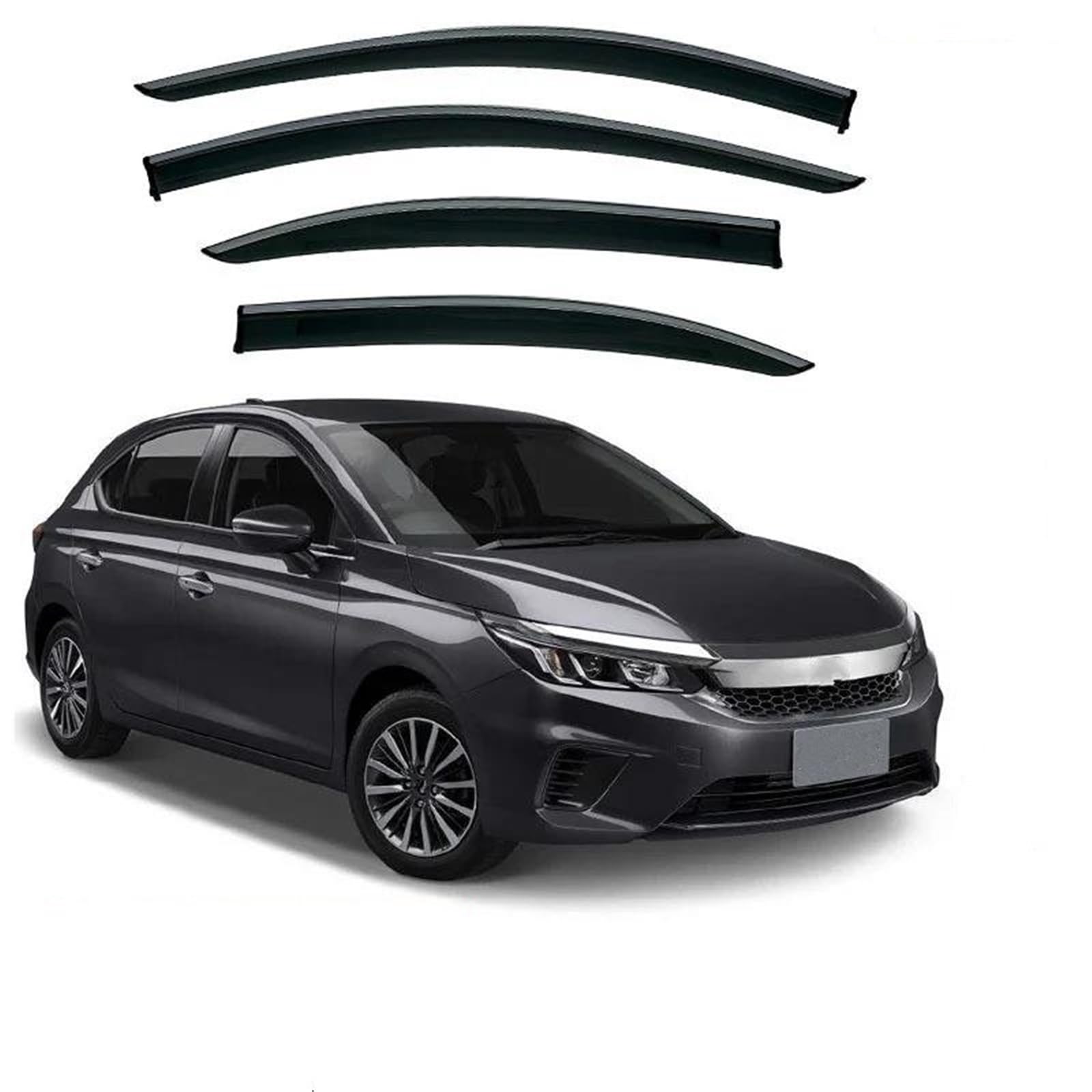 Für City Hatchback Für MK7 2020 Fenster Visier Regen ODER Sonnenschein Seitenfenster Visier Shades Ventvisor Seitenfensterabweiser von DFOF G