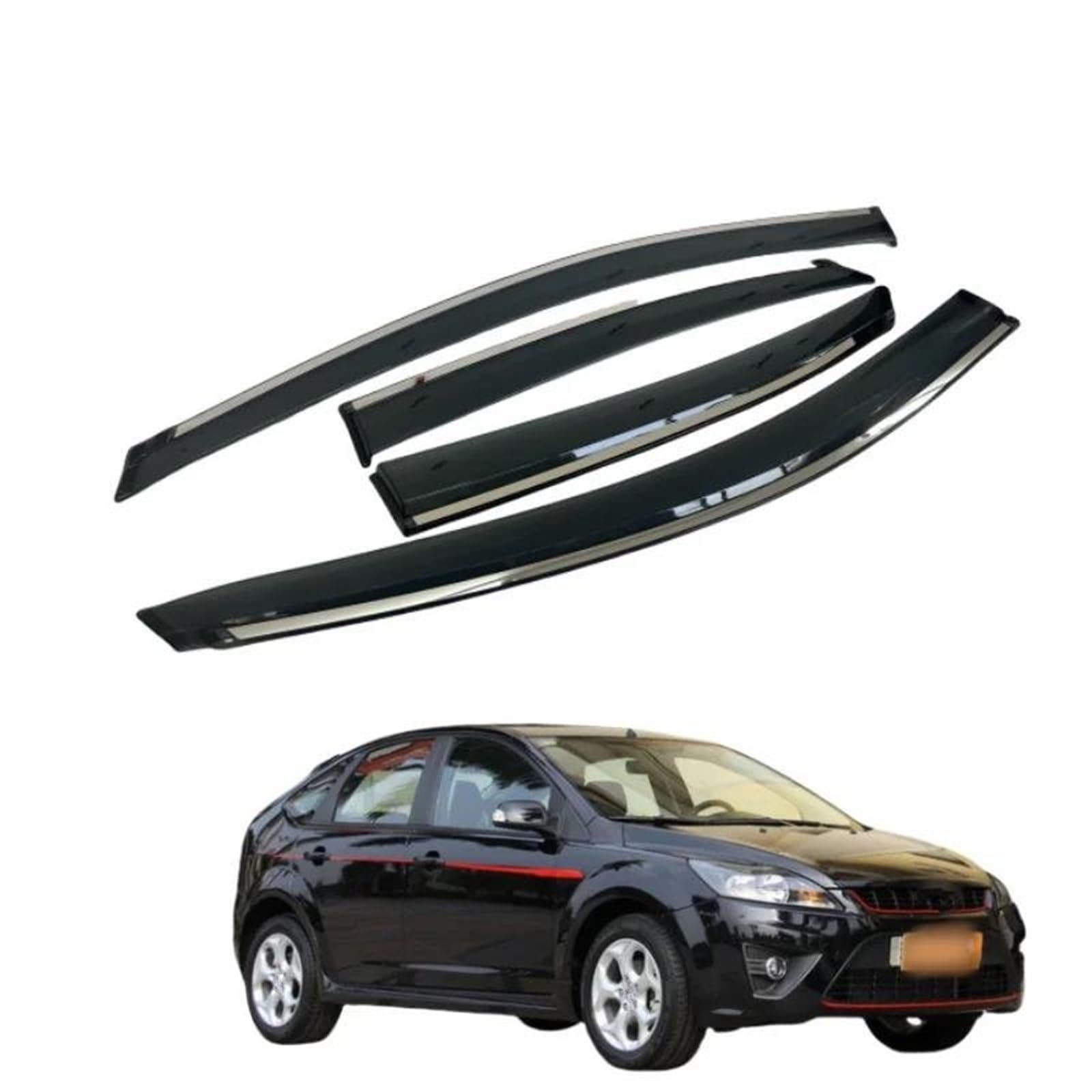 Für Ford Für Focus Für MK2 Limousine Fließheck 2007-2011 Fenster Visier Regen Sonnenschutz Vent Schlanke Moulding Seitenfensterabweiser Für Ford Für Focus Für MK2 Limousine Fließheck 2007-2011 Fenster Visier Regen Sonnenschutz Vent Schlanke Moulding Seitenfensterabweiser von DFOF G