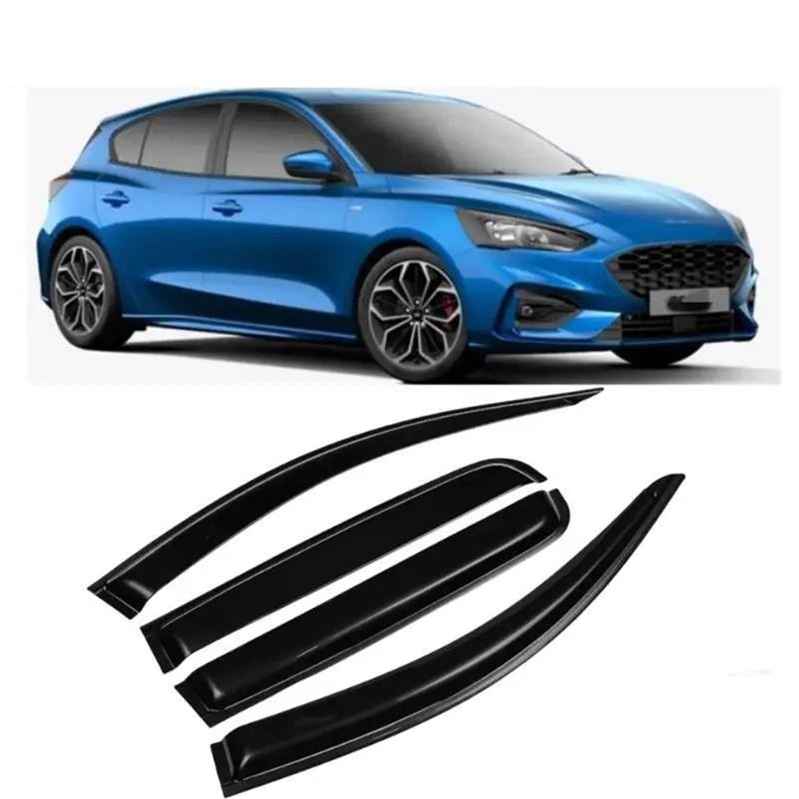 Für Ford Für Focus Für MK4 2019-2024 Fenster Visier Sonne Regen Deflektor Schutz Markisen Shelter Außen Seitenfensterabweiser Für Ford Für Focus Für MK4 2019-2024 Fenster Visier Sonne Regen Deflektor Schutz Markisen Shelter Außen Seitenfensterabweiser von DFOF G