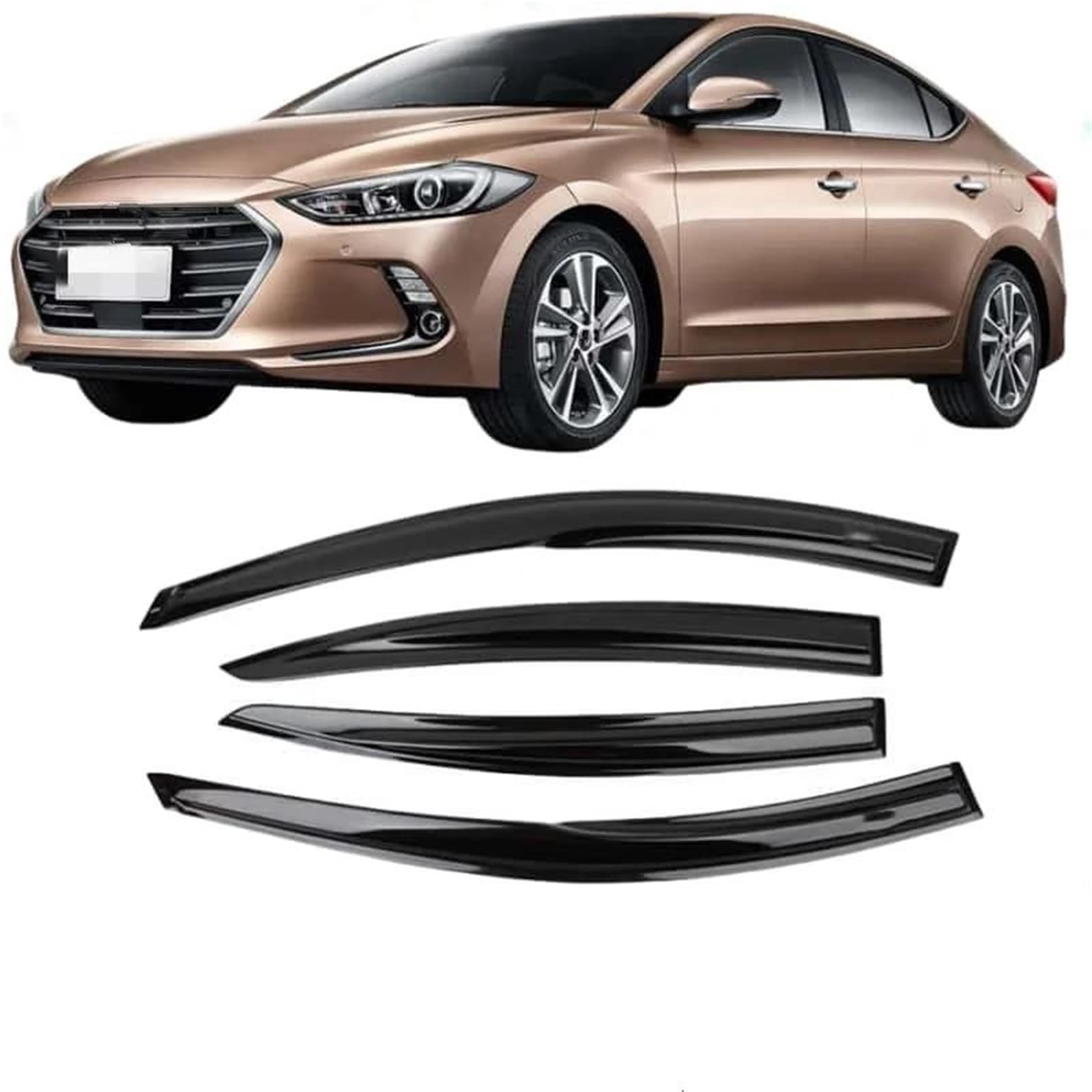 Für Hyundai Für Elantra 2017-2020 Auto Seite Fenster Visier Regen Sonnenschutz Trim Schatten Markise Shelter Seitenfensterabweiser Für Hyundai Für Elantra 2017-2020 Auto Seite Fenster Visier Regen Sonnenschutz Trim Schatten Markise Shelter Seitenfensterabweiser von DFOF G