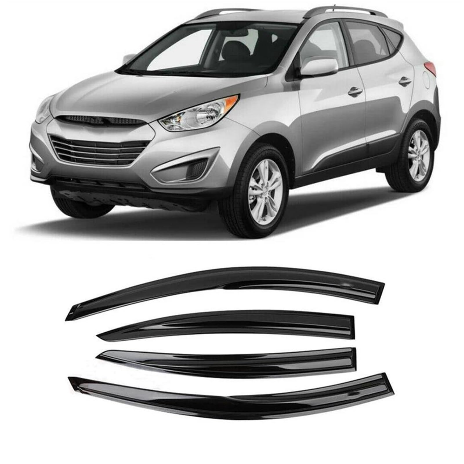 Für Hyundai Für IX35 2010-2015 Fenster Vent Visier Sonne Regen Deflektor Schutz Markisen Unterstände Klebstoff Seitenfensterabweiser von DFOF G